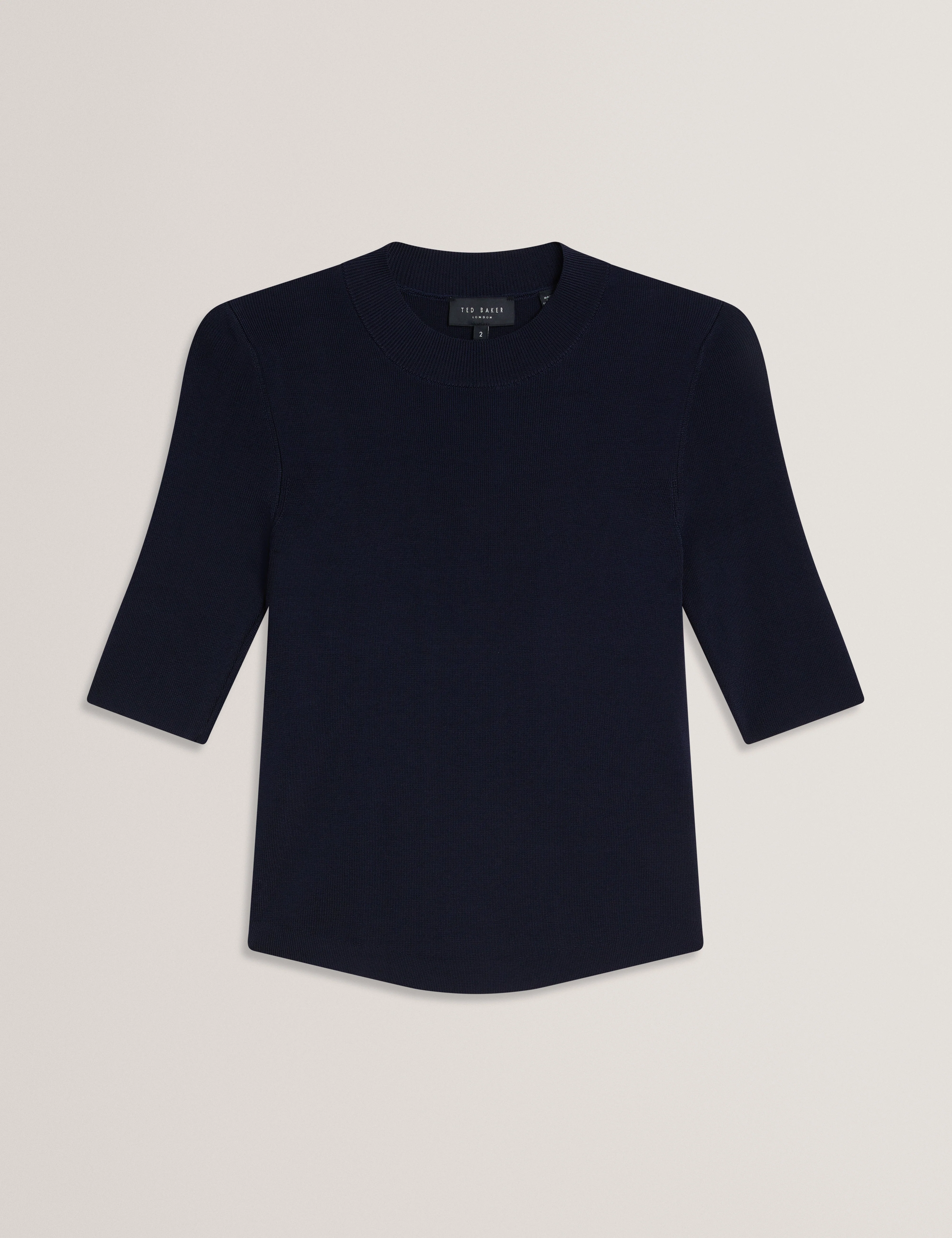 Felixia Knitted Half Sleeve Tee Navy - Image 6