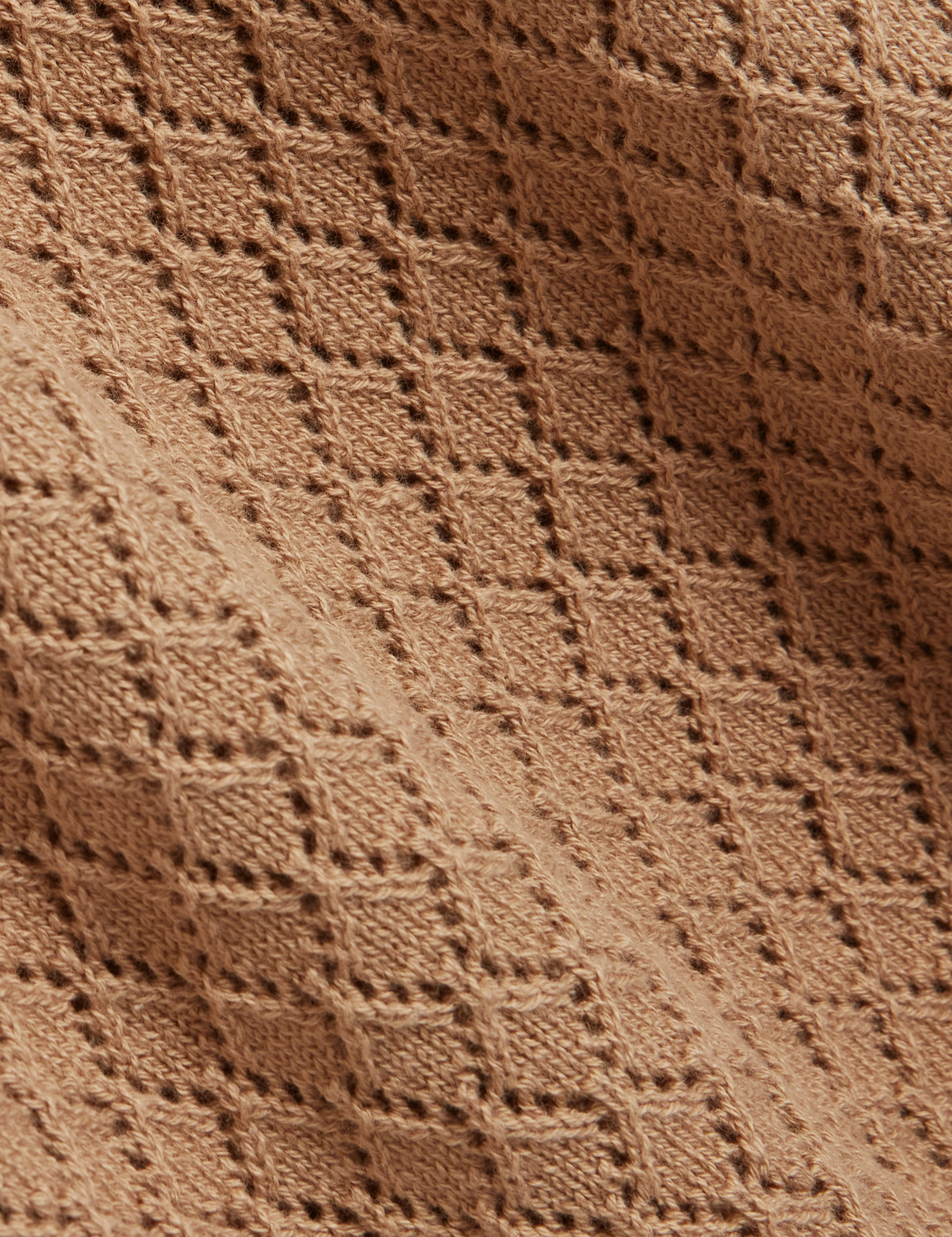Ferriss Ss Relaxed Fit Crochet T-Shirt Lt-Brown - Image 3