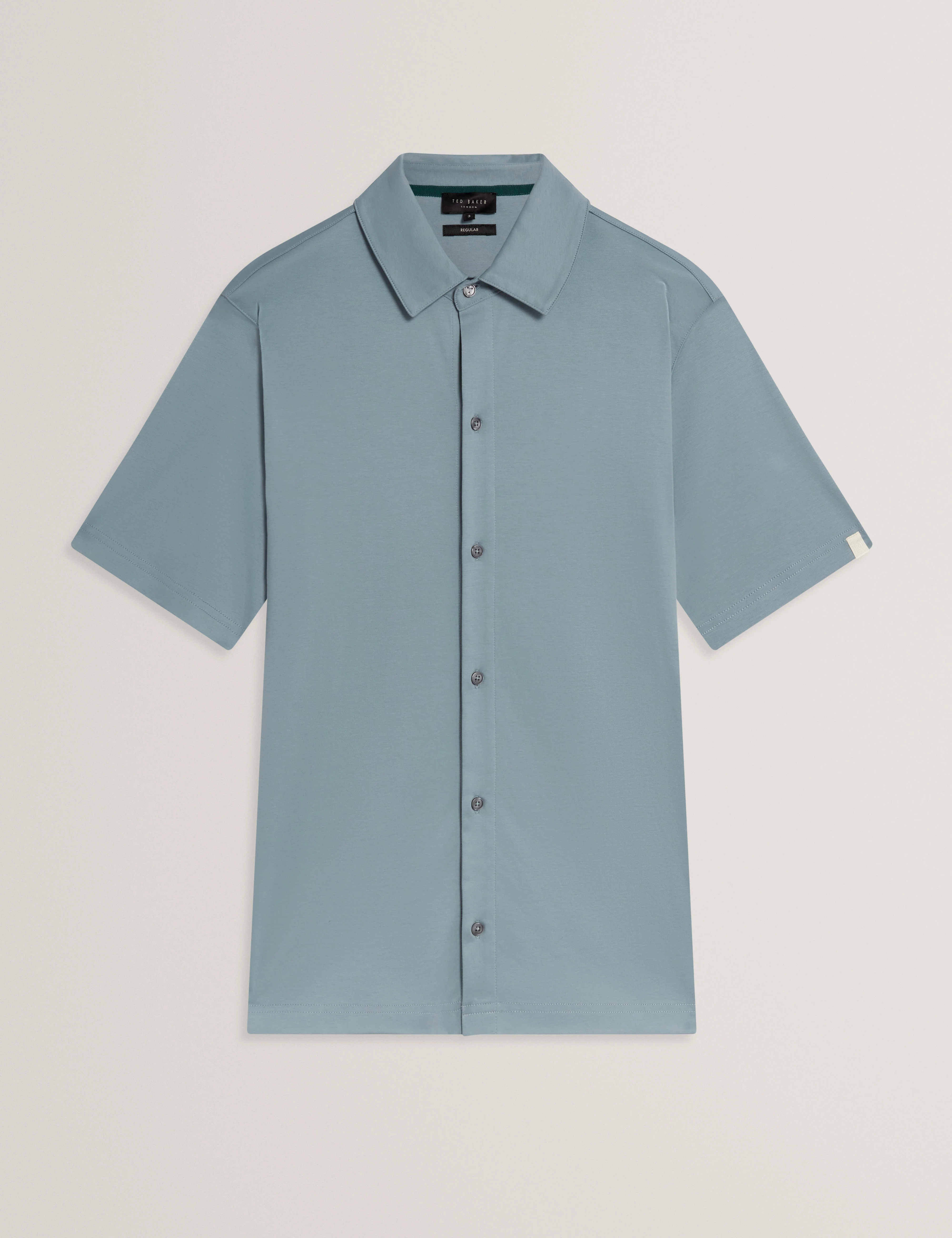 Fillipp Short Sleeve Regular Soft Touch Button Through Polo Teal-Blue - Image 7