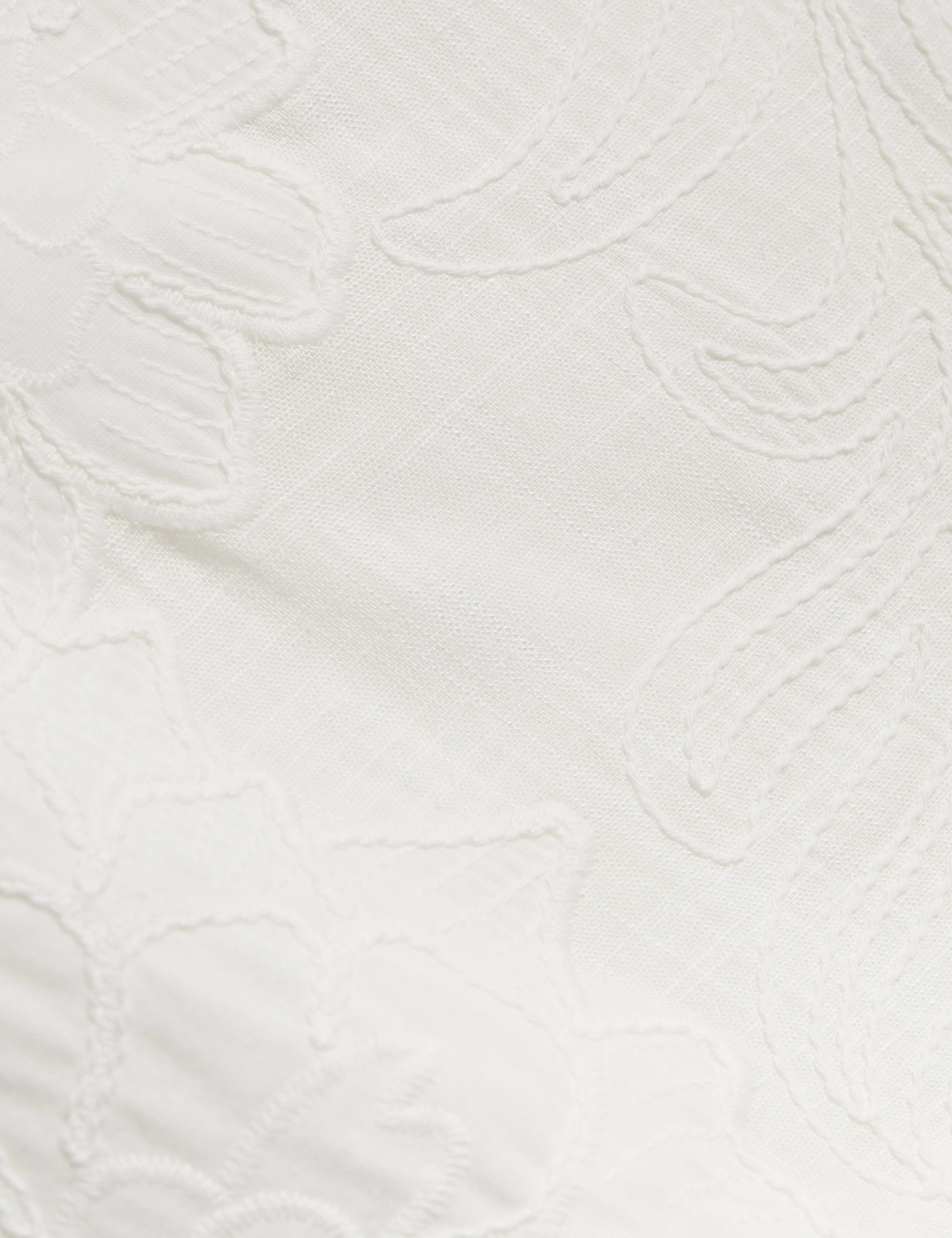 Fioral Embroidered Mini Skirt White - Image 3