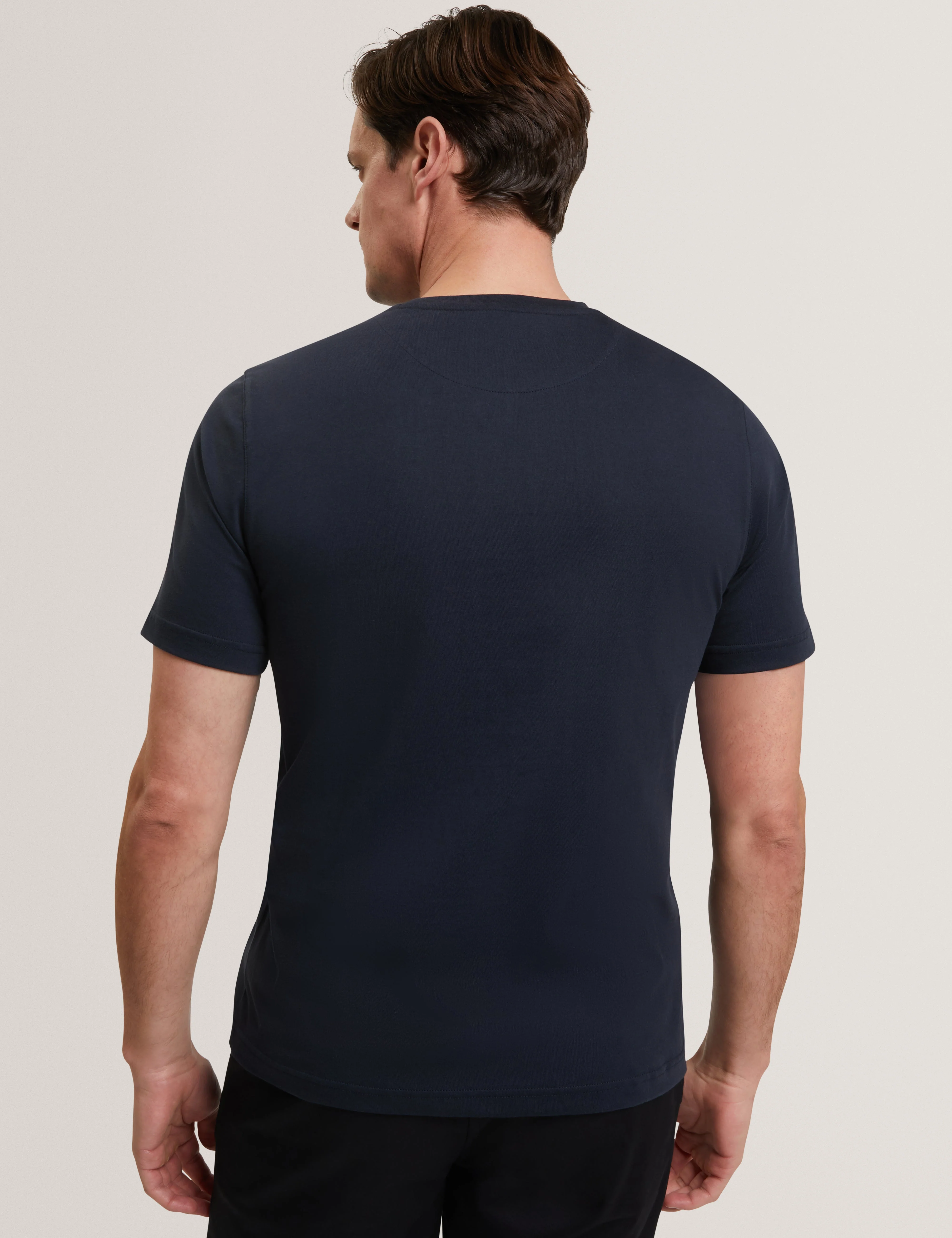 Floraen Short Sleeve Chest Graphic T-Shirt Navy - Image 6