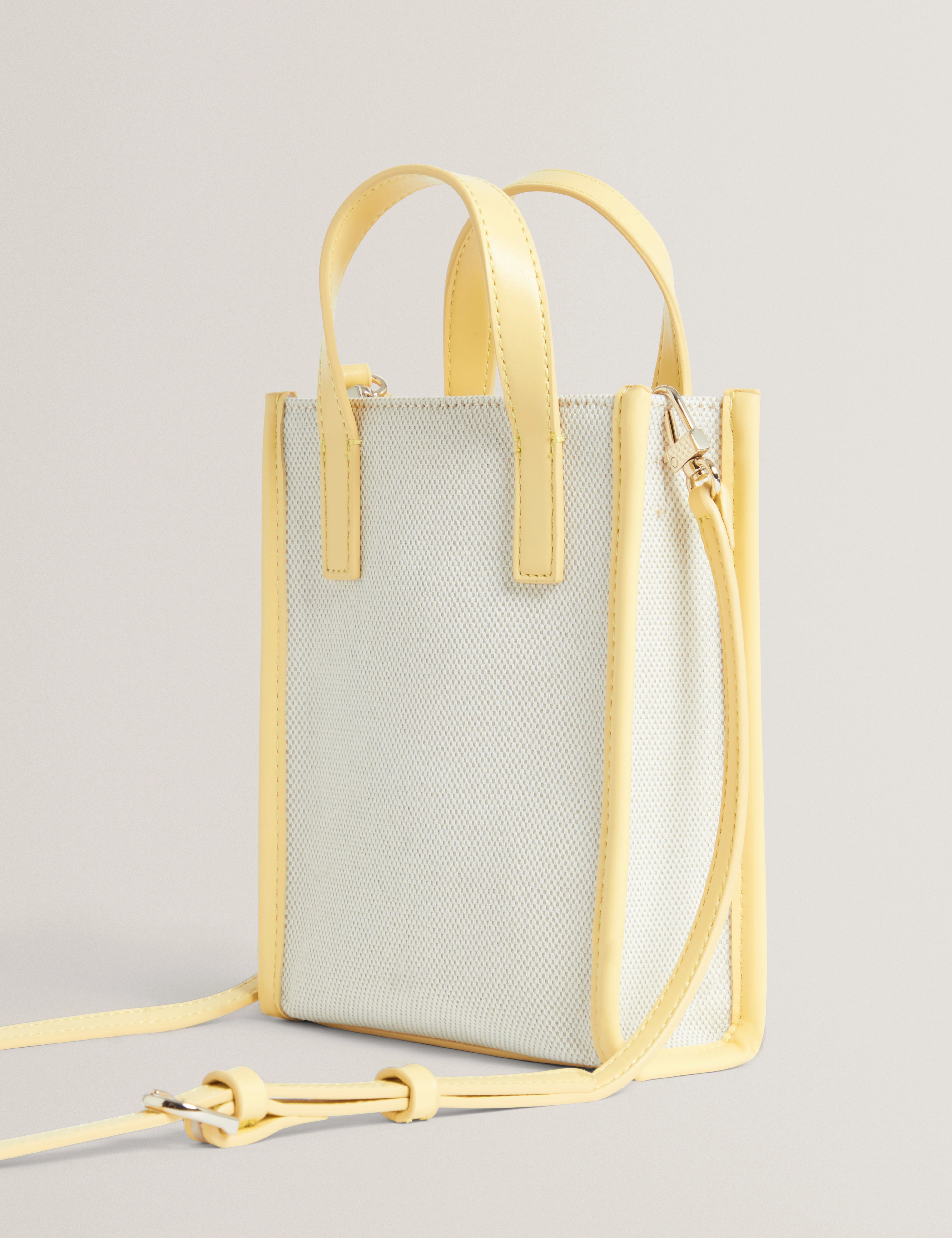 Floscon Canvas Embroidered Mini Floral Icon Bag Natural - Image 4
