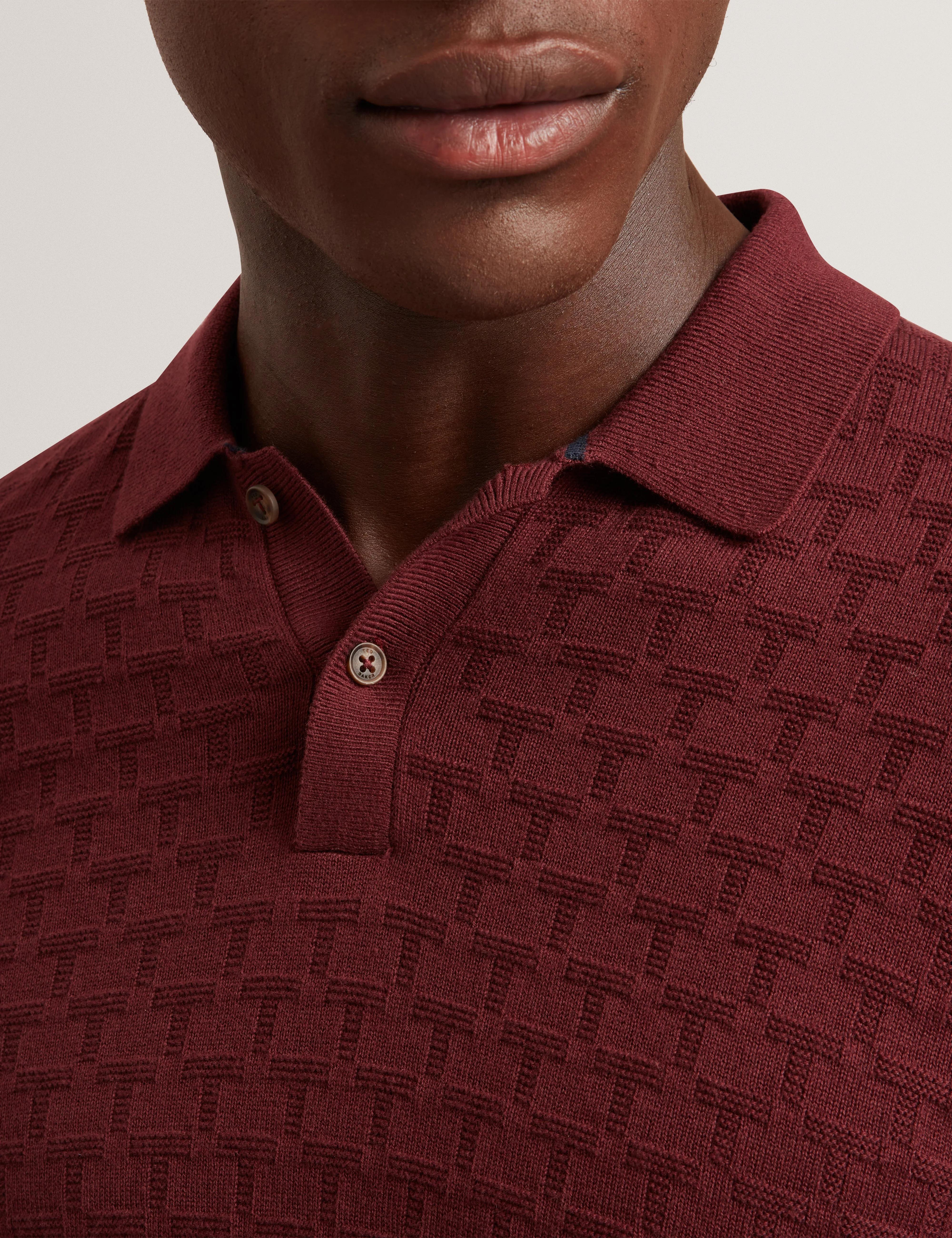 Gaten Ls T Stitch Polo Maroon - Image 4