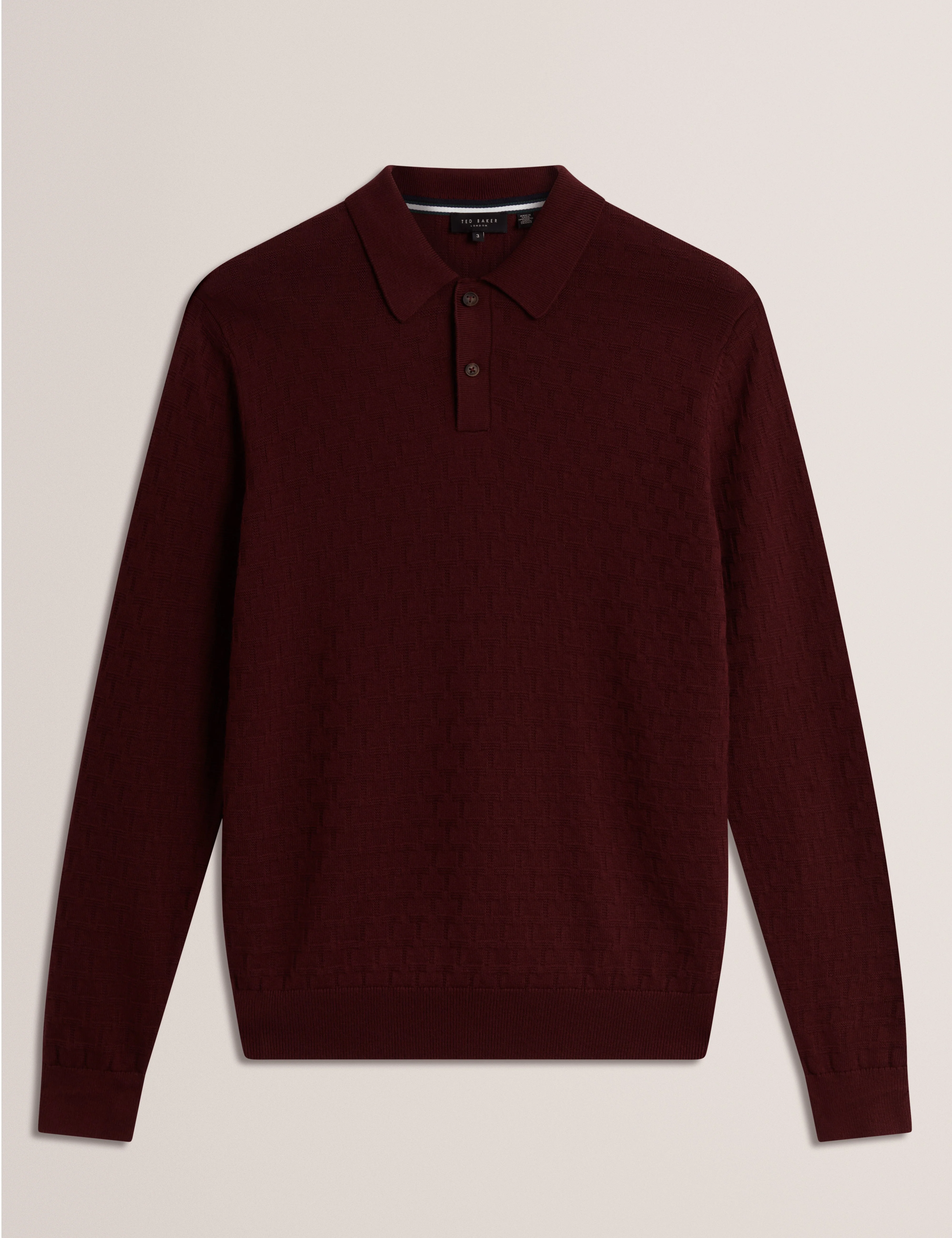Gaten Ls T Stitch Polo Maroon - Image 7