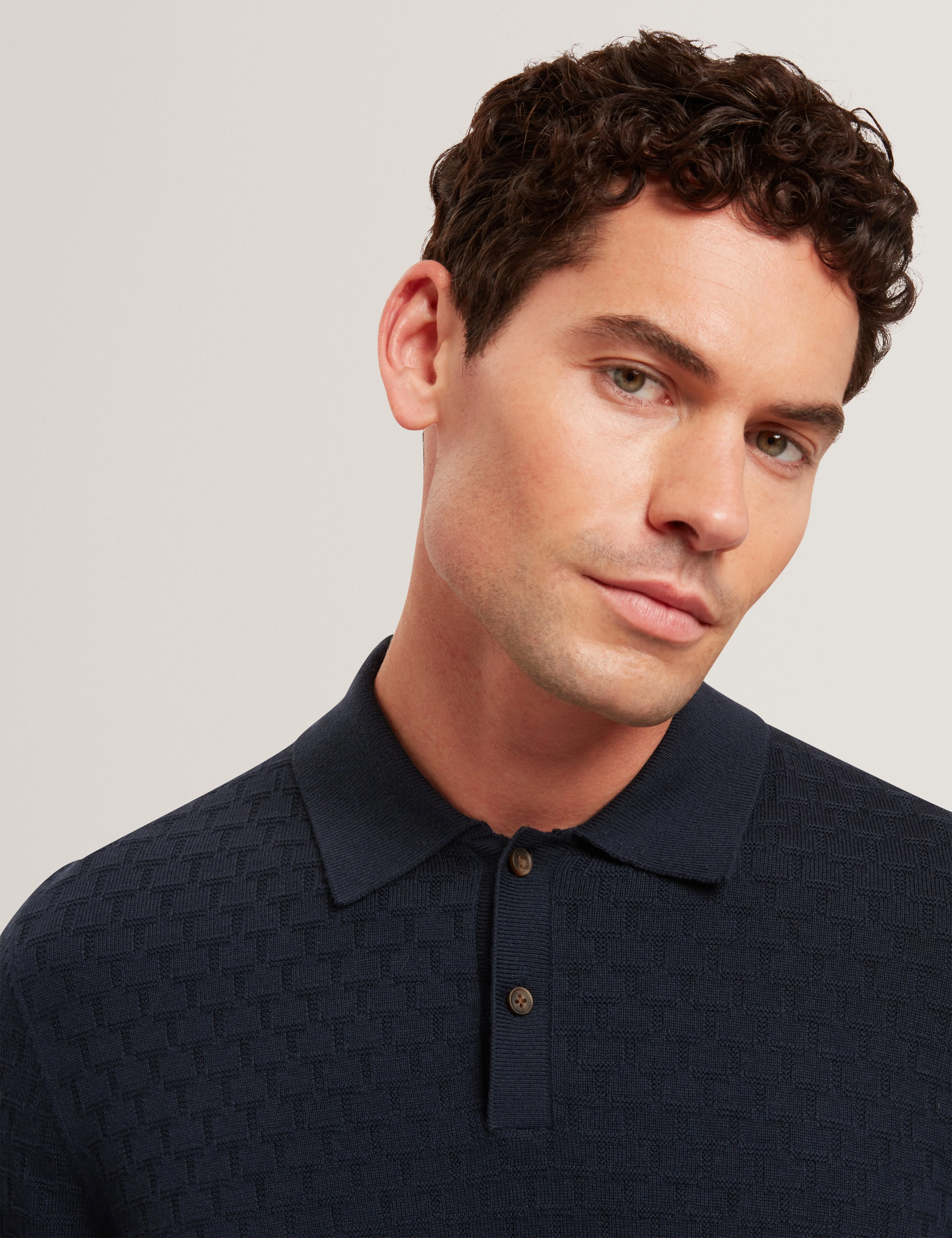 Gaten Ls T Stitch Polo Navy - Image 4