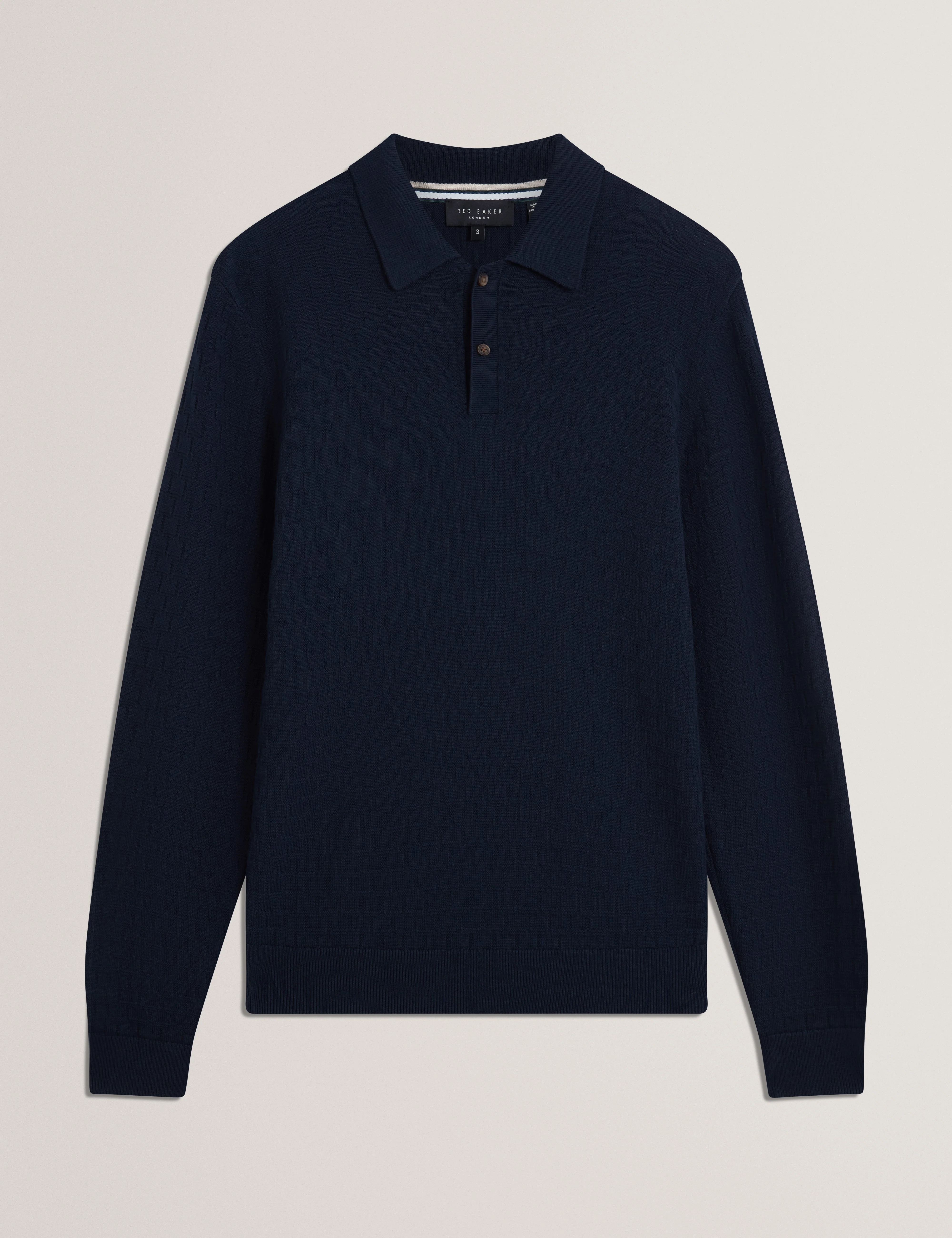 Gaten Ls T Stitch Polo Navy - Image 7