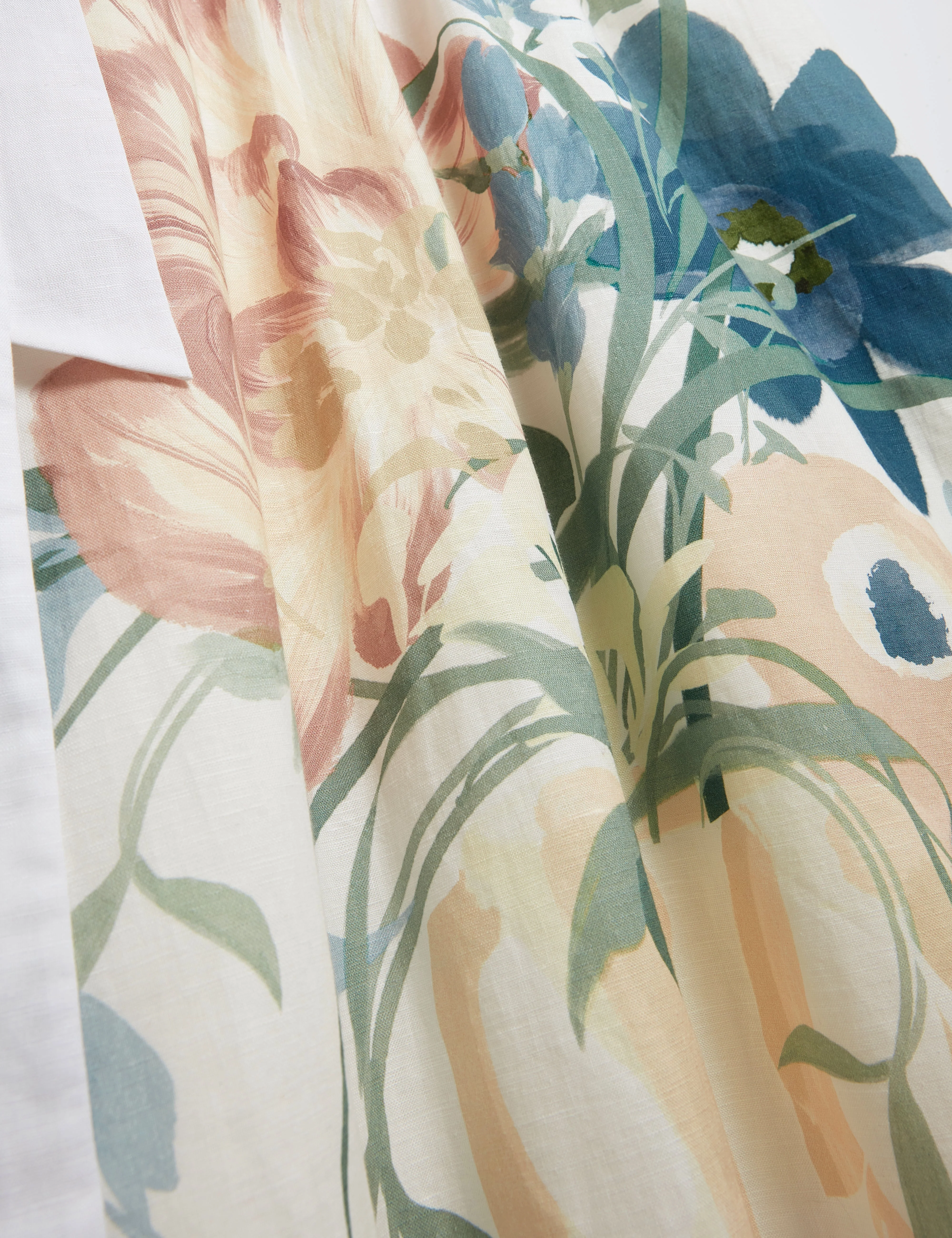 Gemha Tie Waist Floral Midi Sundress Ivory - Image 3