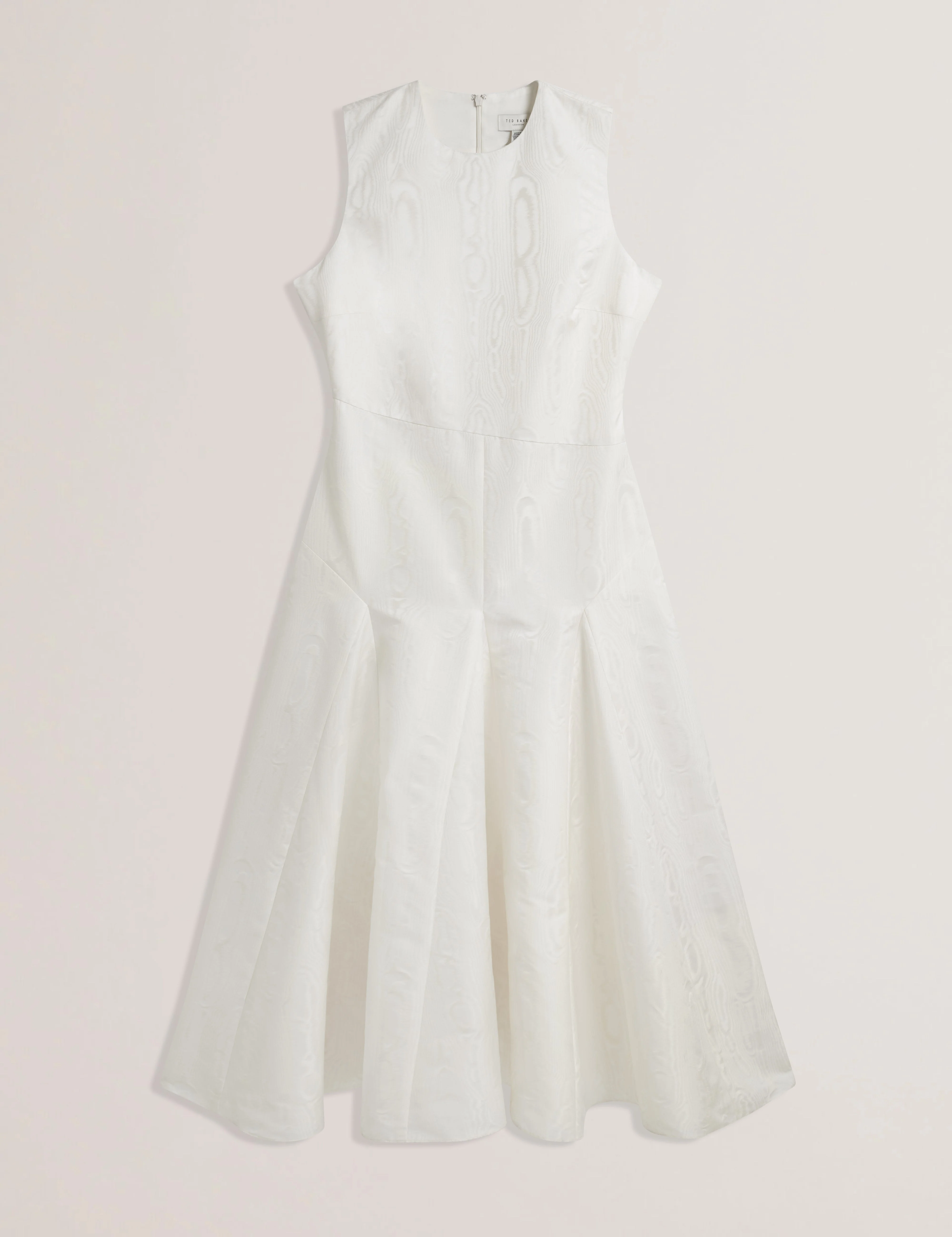 Giovaa Seaming Detail Taffeta Midi Dress Ivory - Image 5