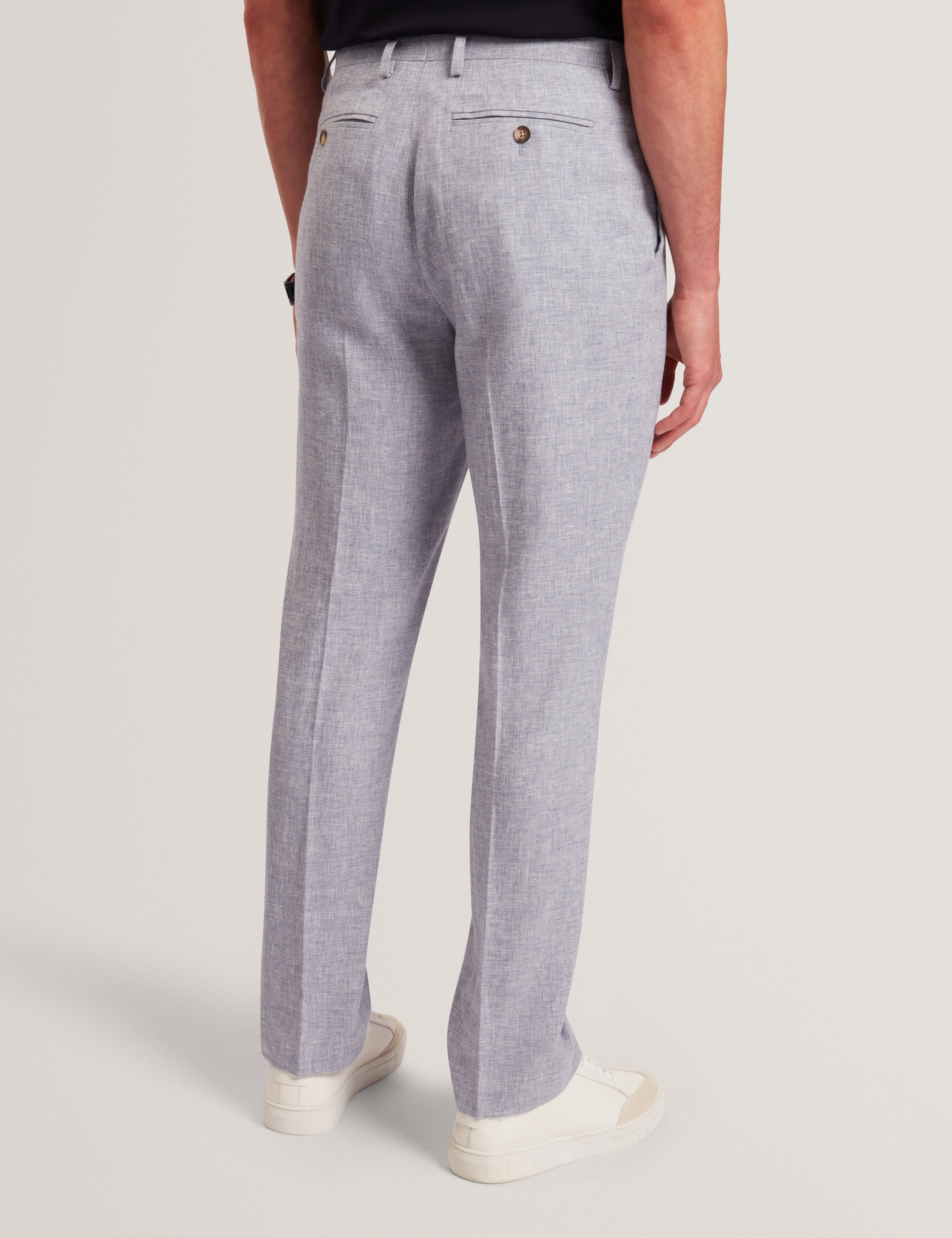 Givrant Slim Fit Linen Blend Trouser Lt-Blue - Image 3