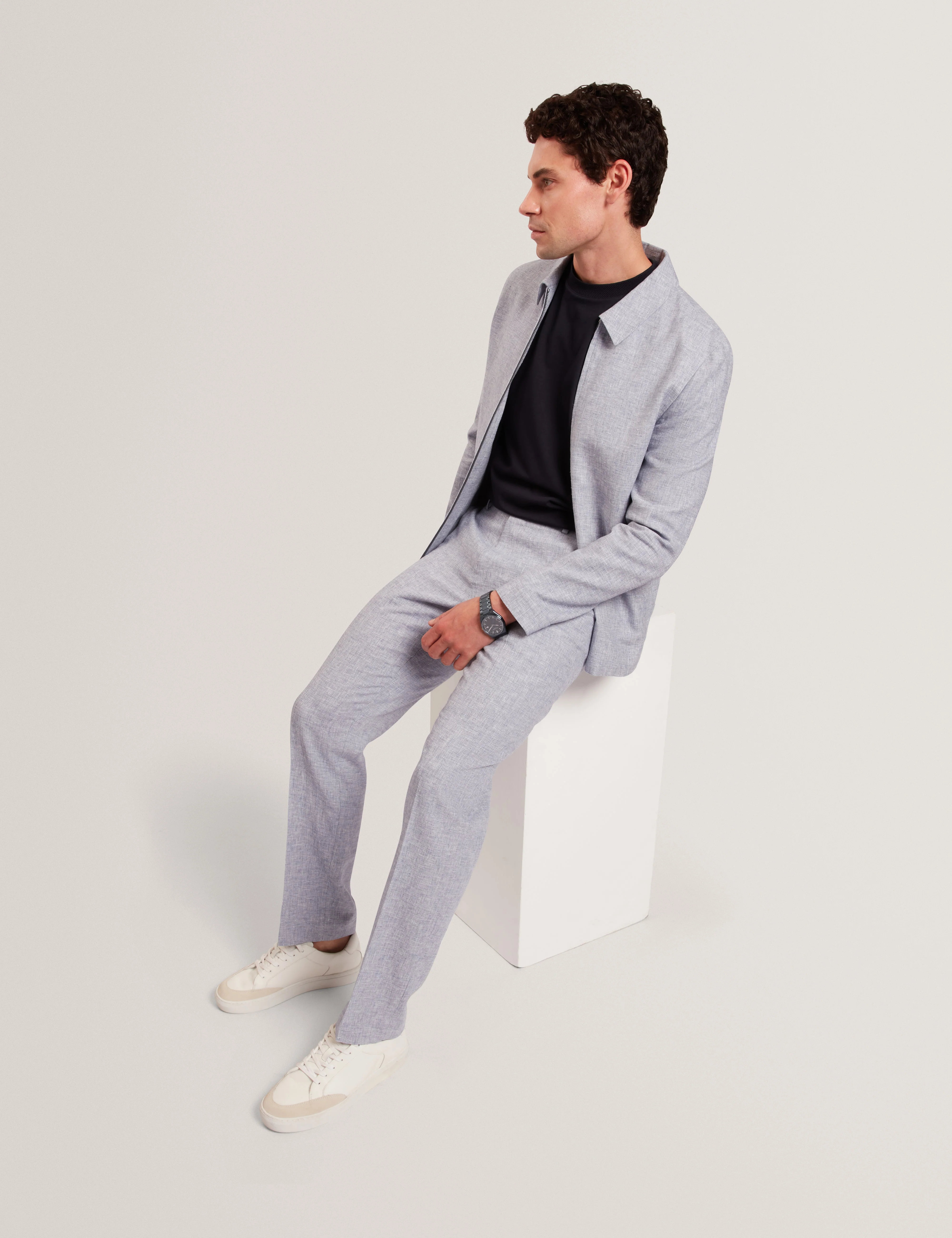 Givrant Slim Fit Linen Blend Trouser Lt-Blue - Image 5
