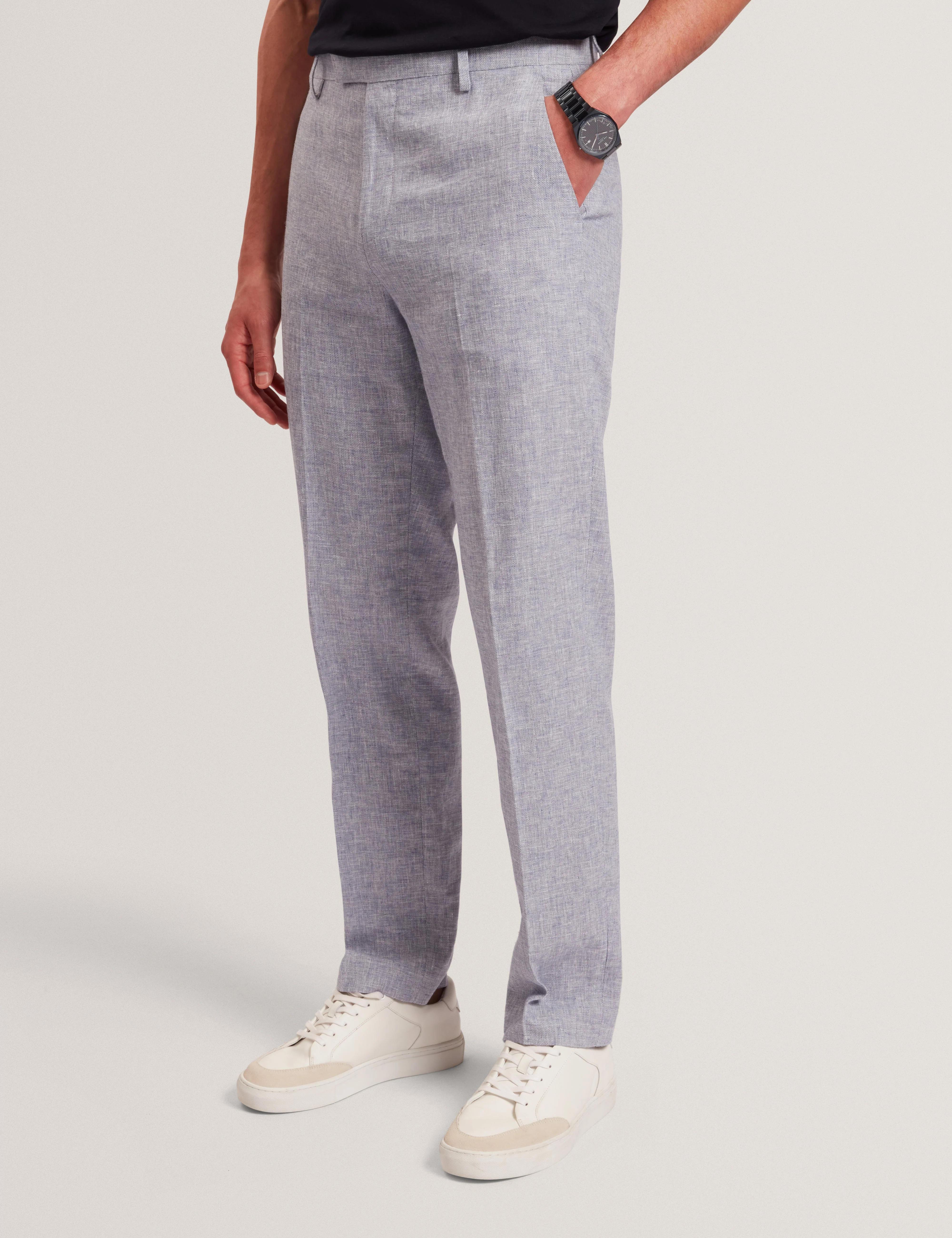 Givrant Slim Fit Linen Blend Trouser Lt-Blue - Image 7