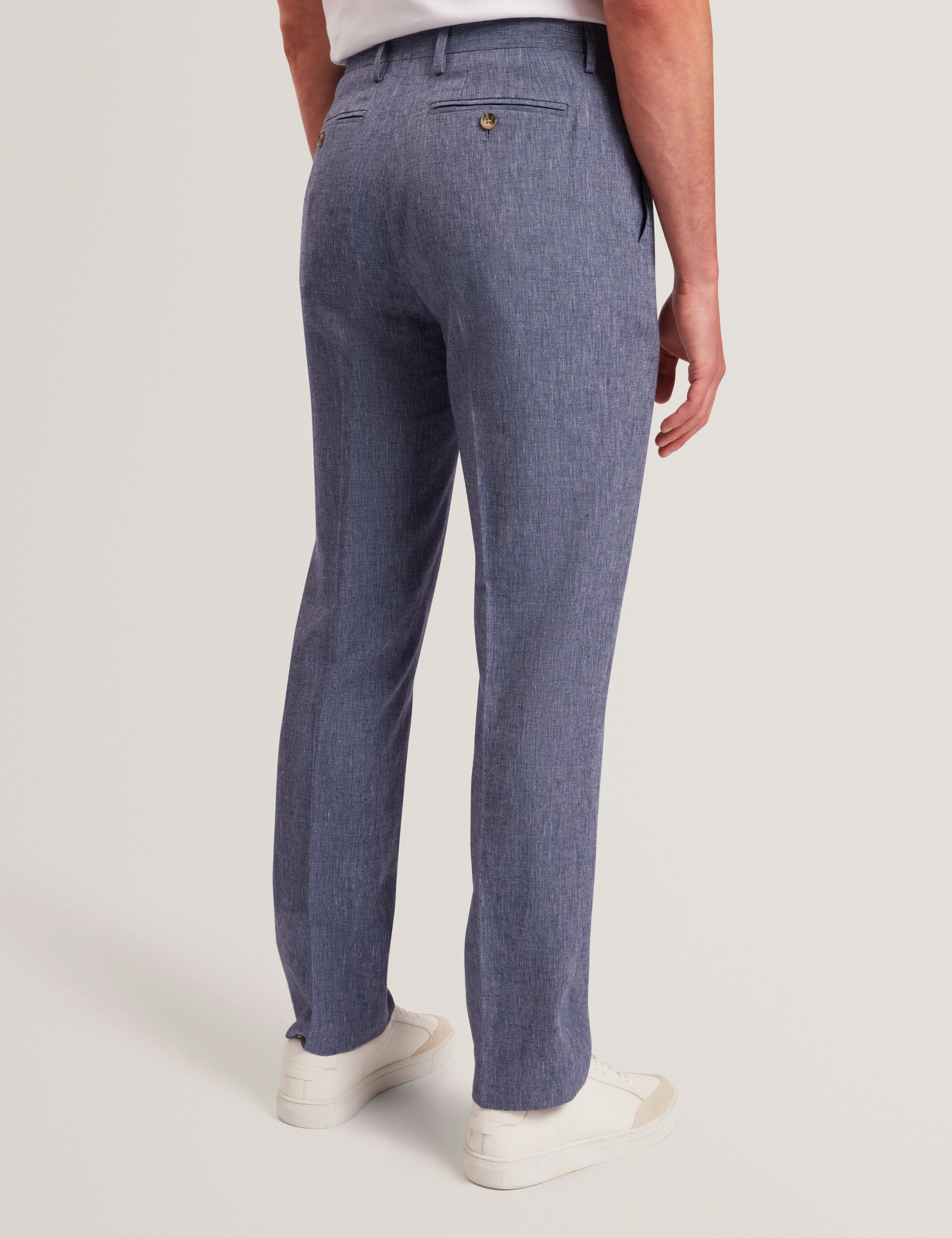 Givrant Slim Fit Linen Blend Trouser Navy - Image 4