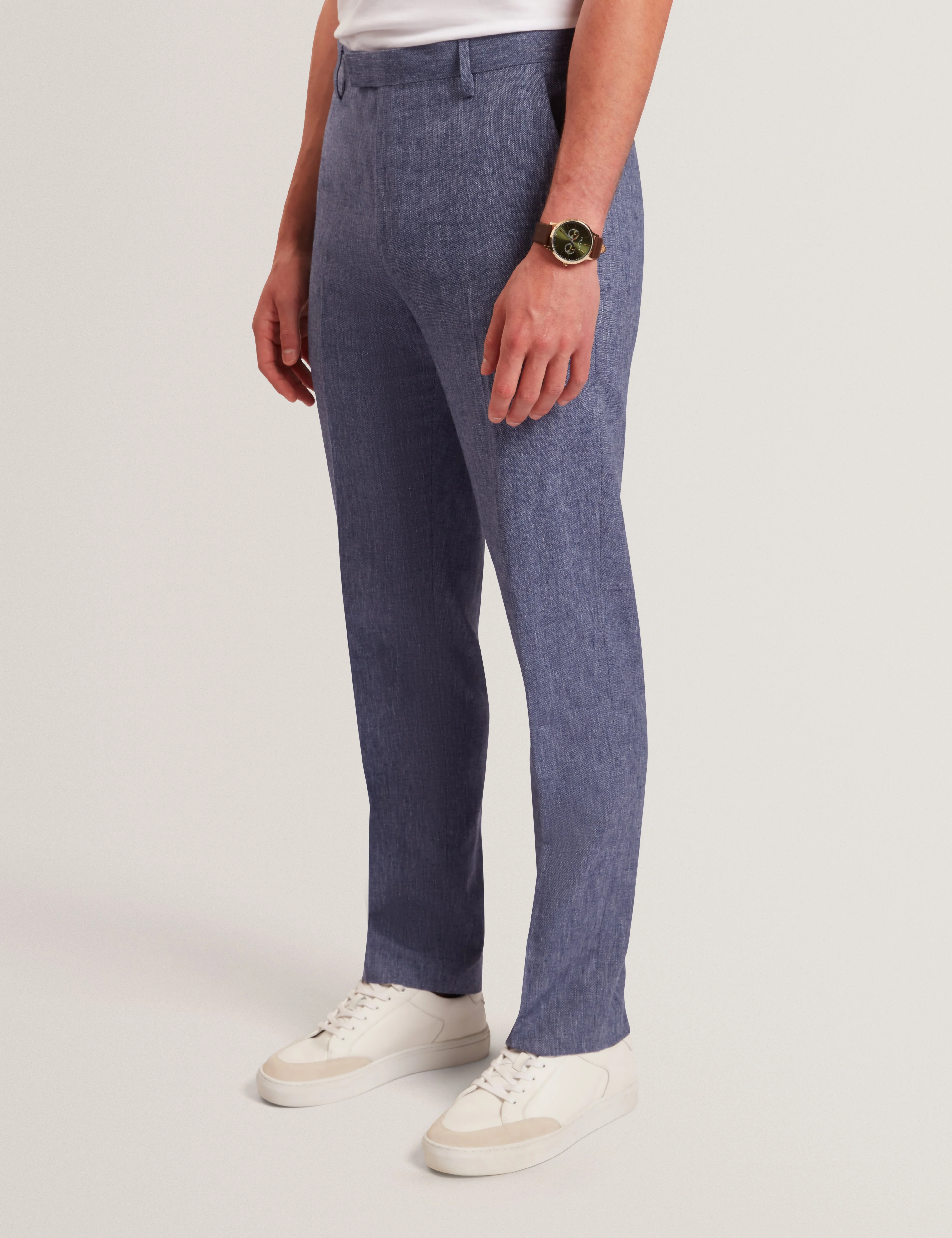 Givrant Slim Fit Linen Blend Trouser Navy - Image 7
