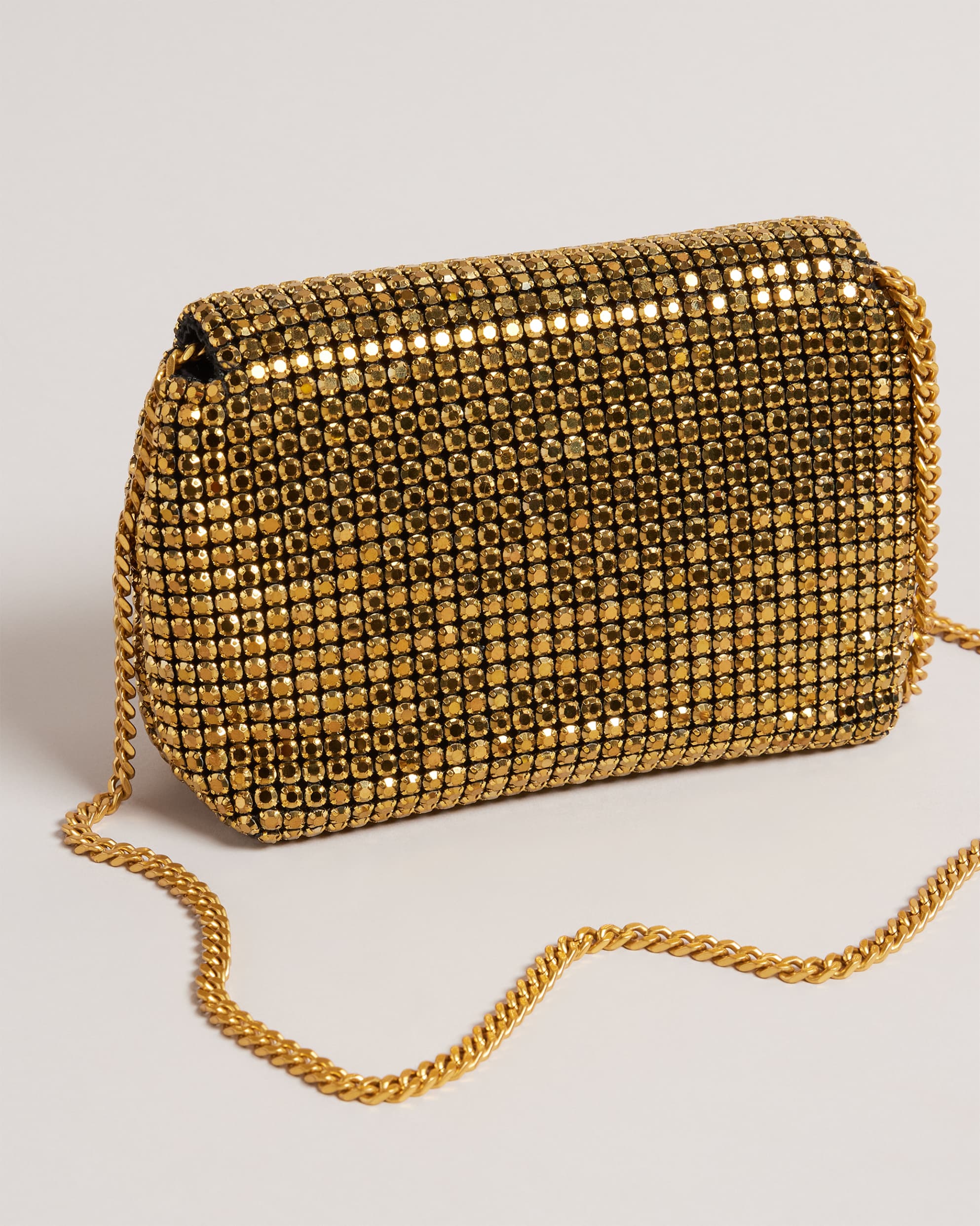 Gliters Crystal Mini Cross Body Bag Gold - Image 3
