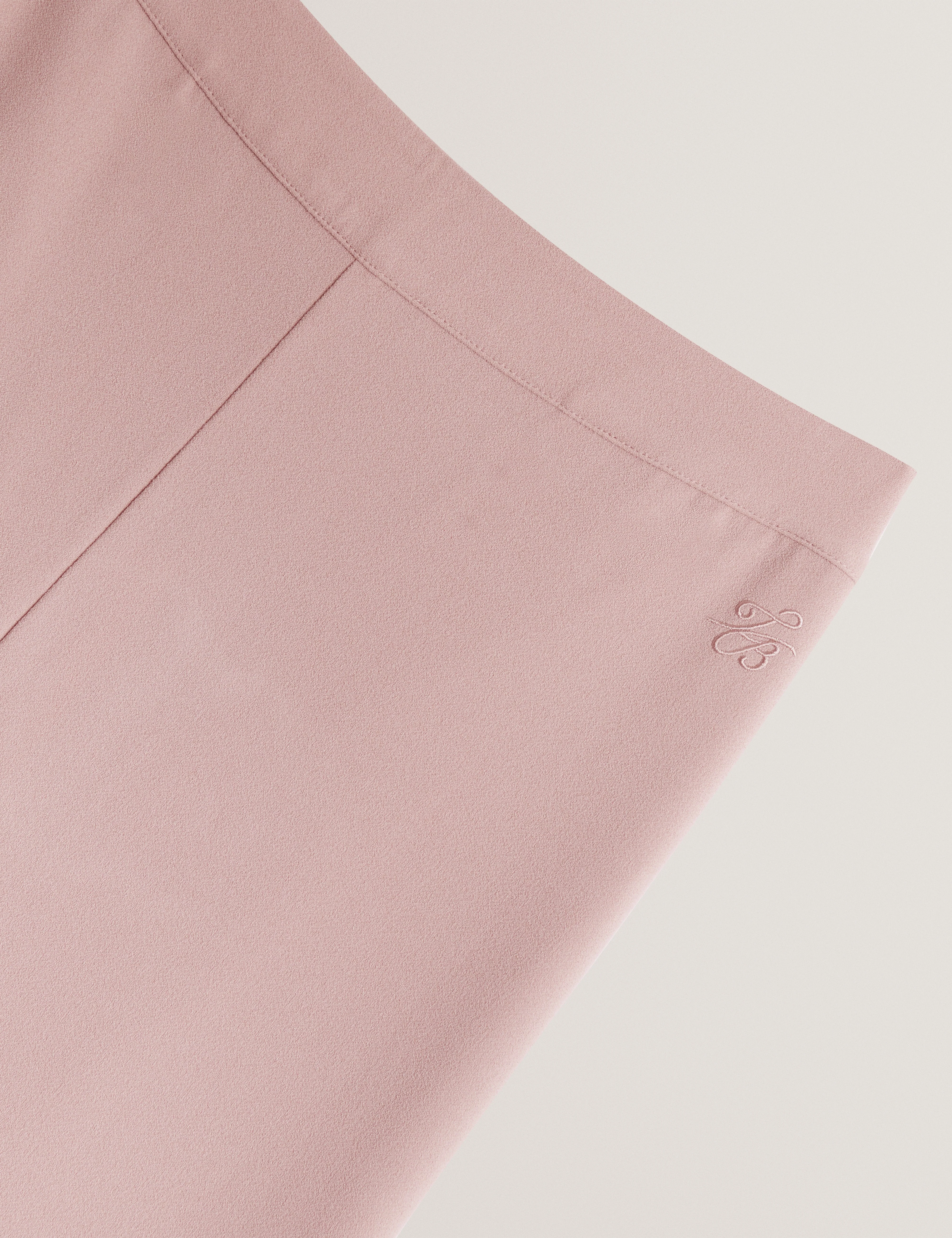 Gorjja Piping Detail Wide Leg Crepe Trouser Dusky-Pink - Image 3