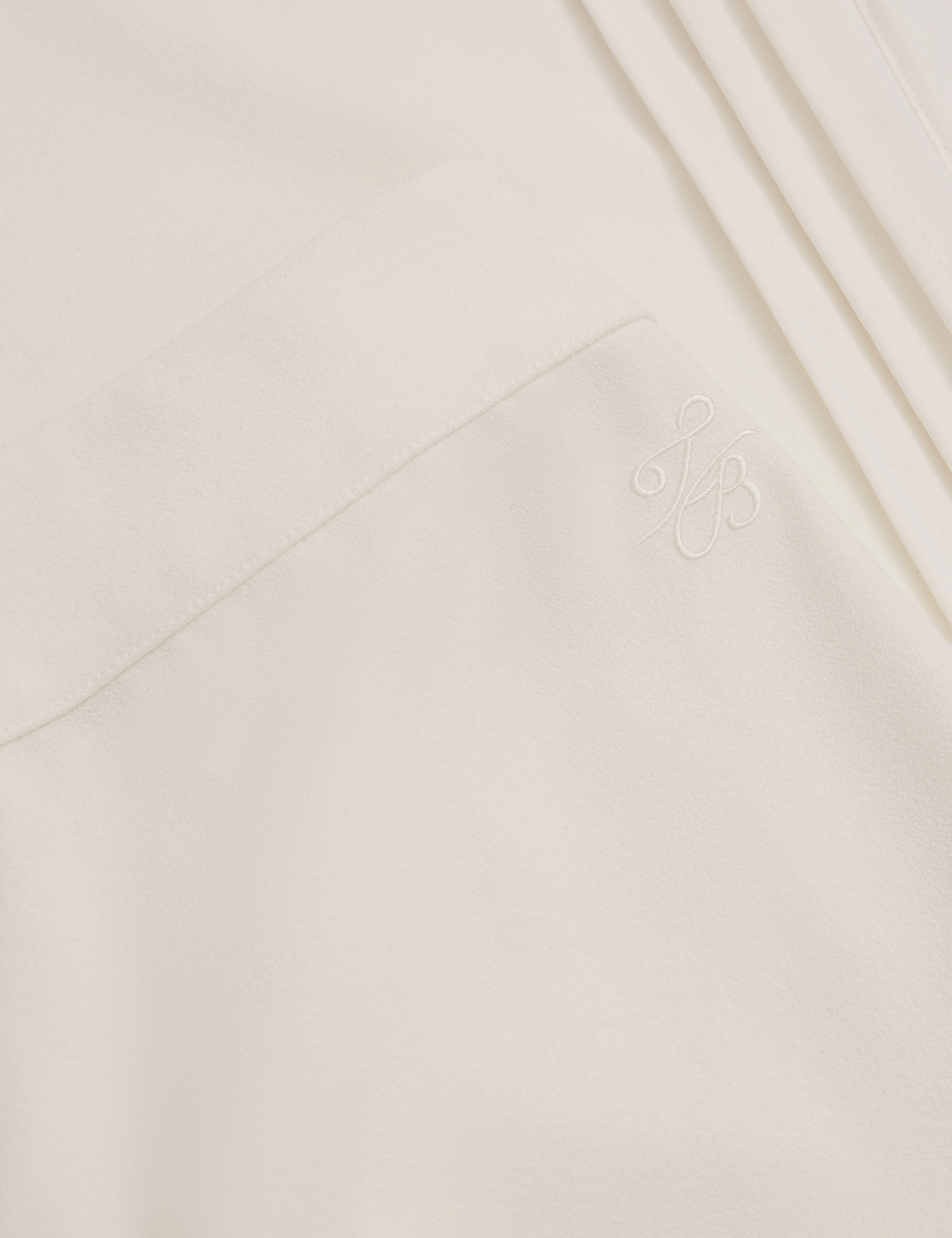 Gorjja Piping Detail Wide Leg Crepe Trouser Ivory - Image 3