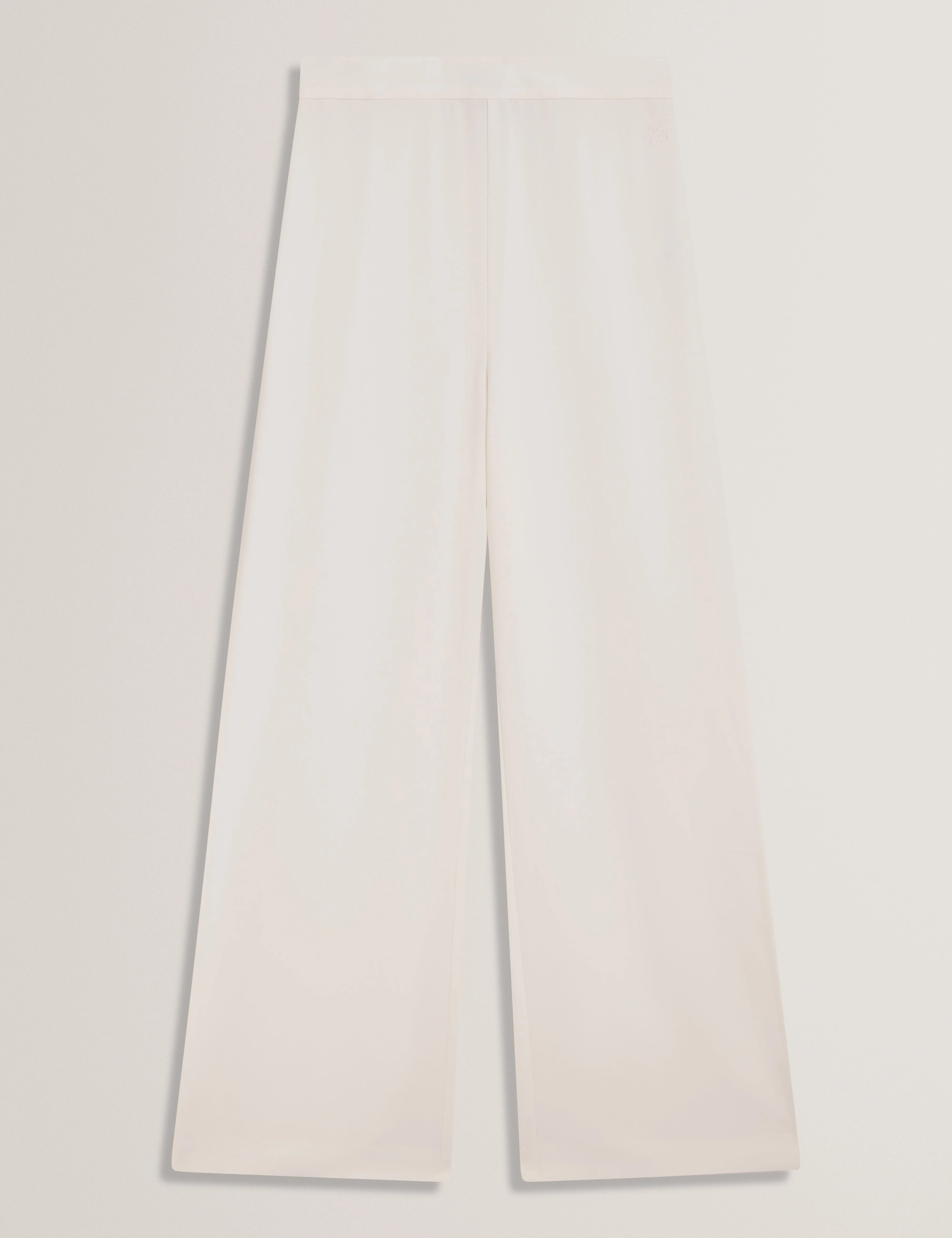 Gorjja Piping Detail Wide Leg Crepe Trouser Ivory - Image 7