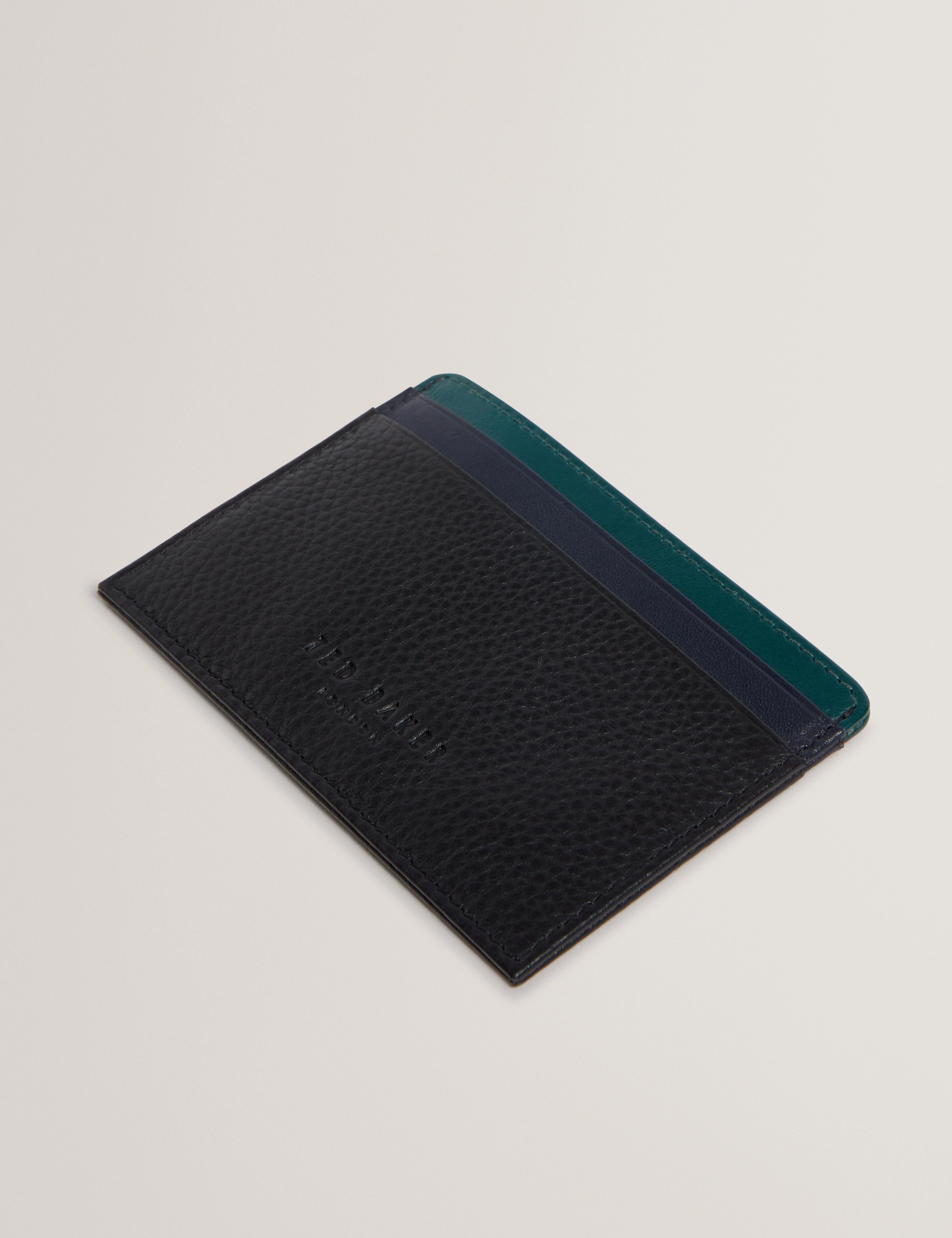 Grayton Stripe Leather Cardholder Black - Image 2
