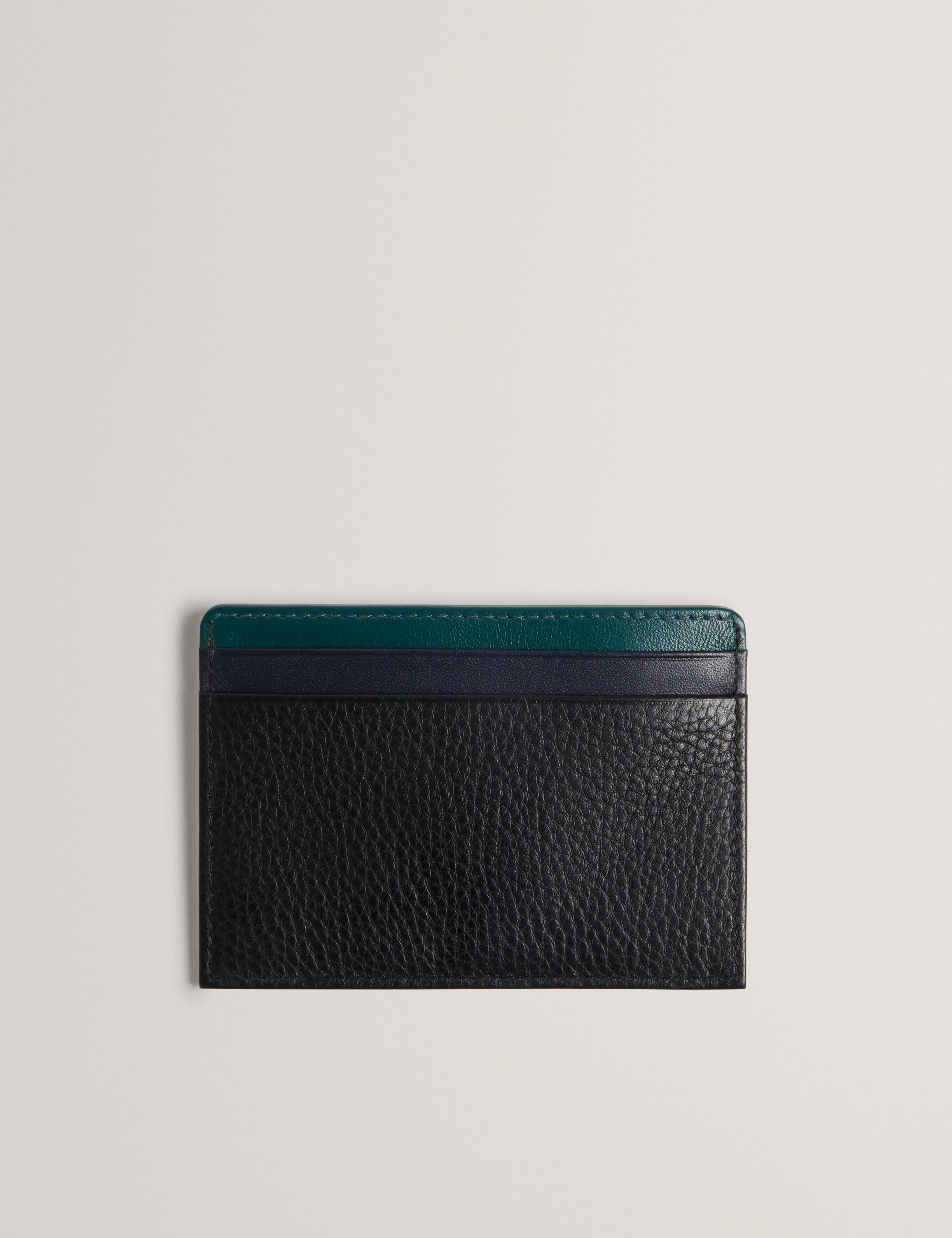 Grayton Stripe Leather Cardholder Black - Image 3