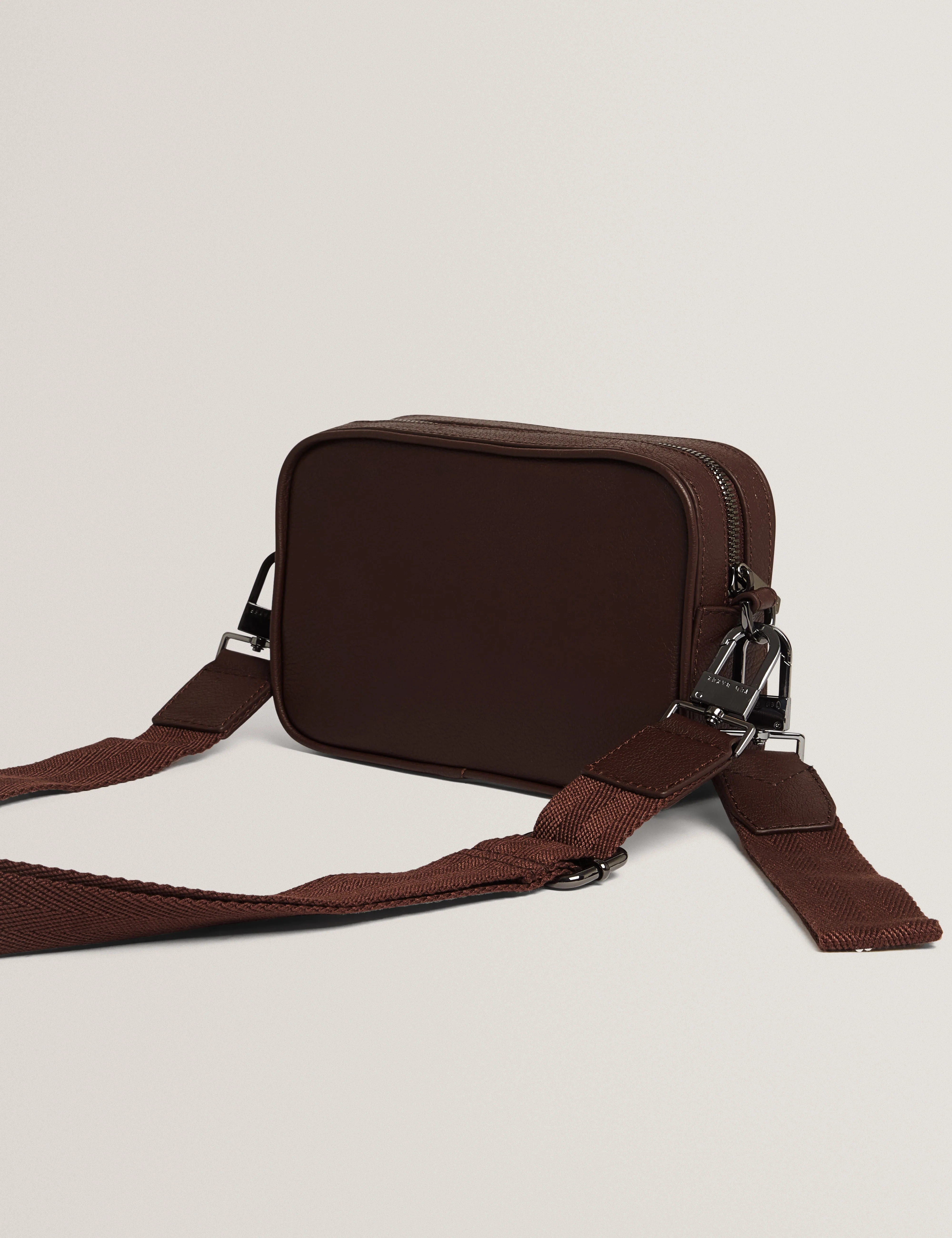 Grifin Leather Crossbody Bag Brown - Image 4