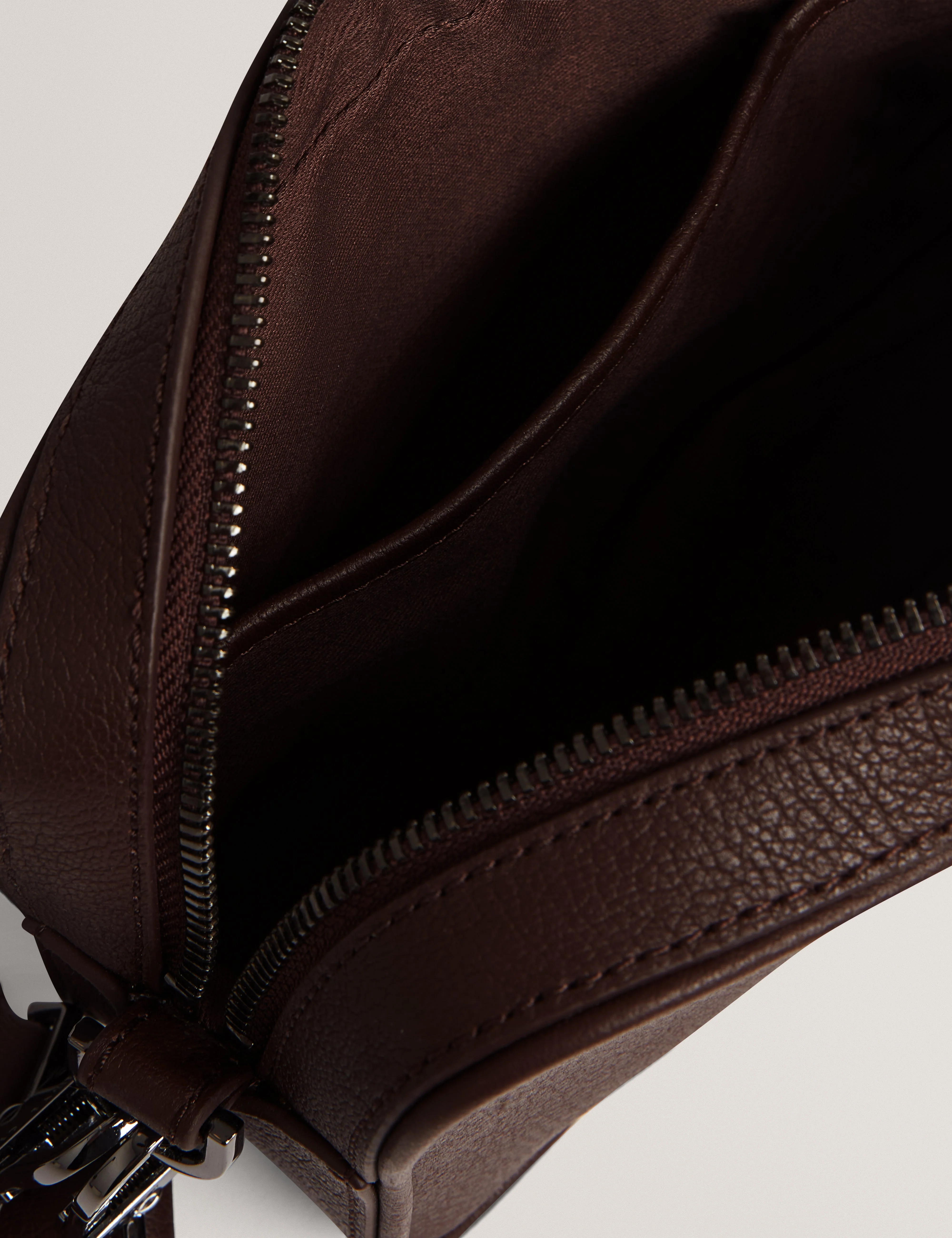 Grifin Leather Crossbody Bag Brown - Image 5