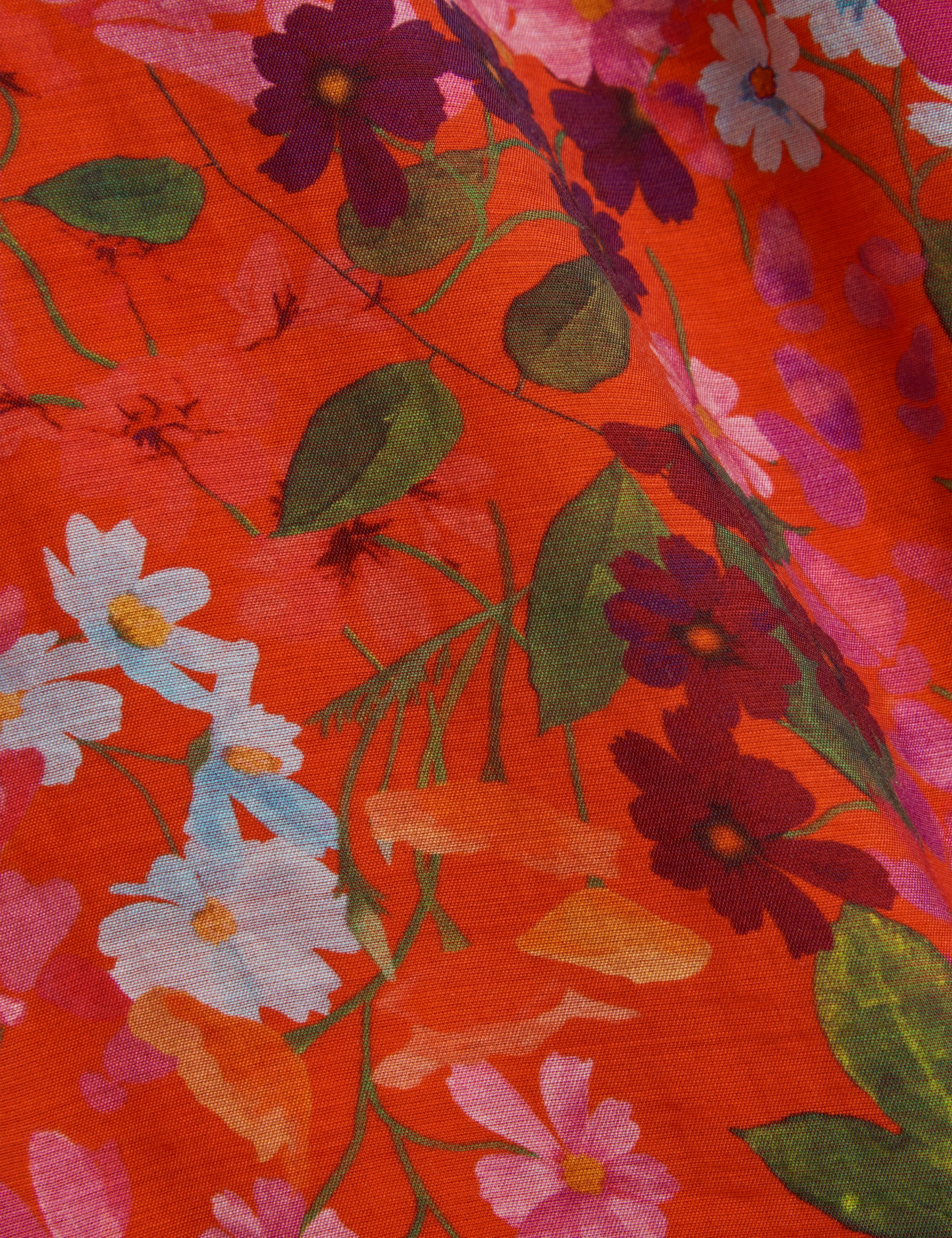 Hahtie Printed Puff Sleeve Top Red - Image 4
