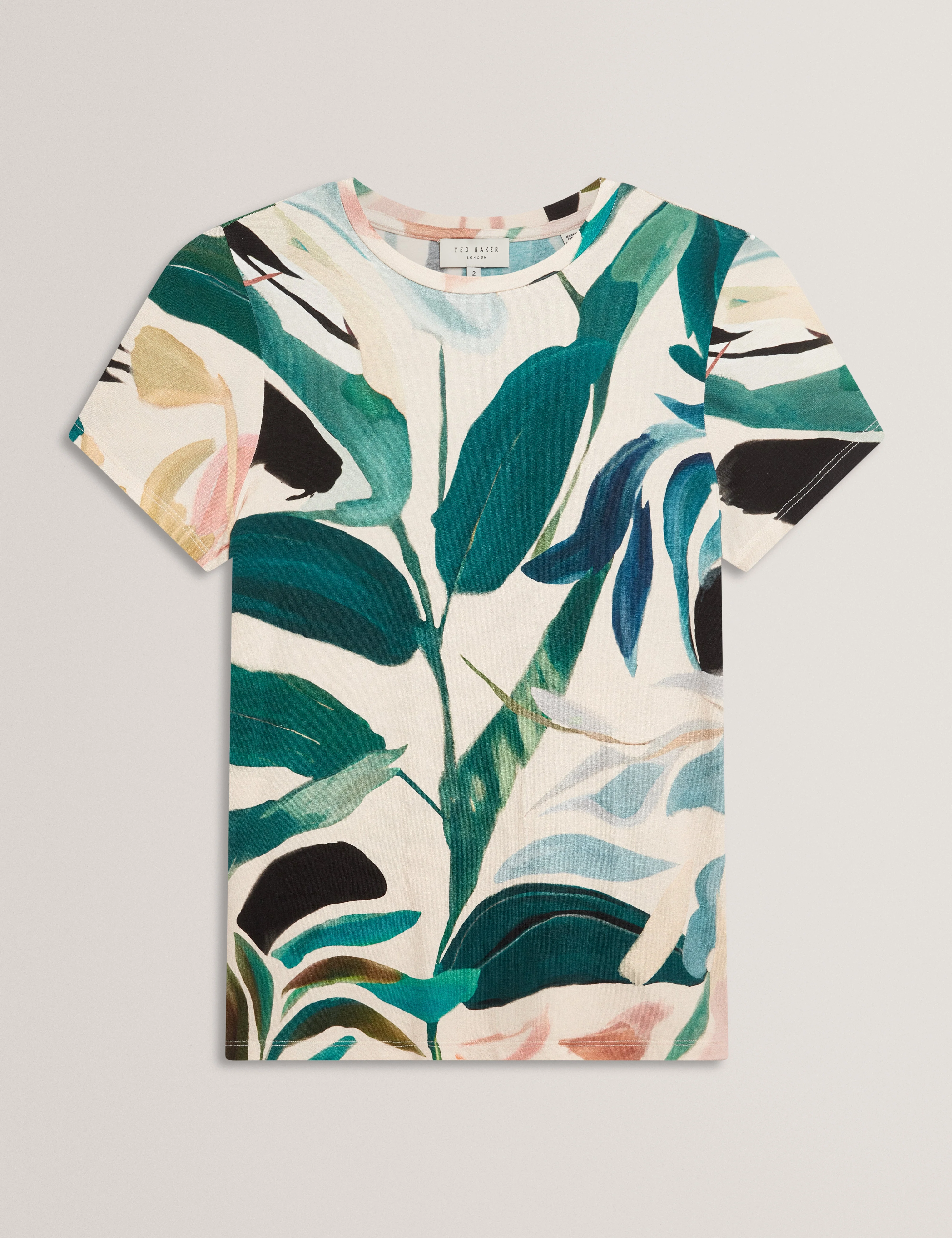 Haiiley Printed Fitted Short Sleeve Tee Nude-Pink - Image 8