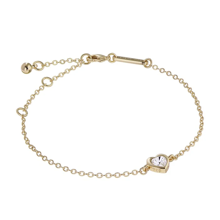 Hansa Crystal Heart Bracelet Gold - Image 3