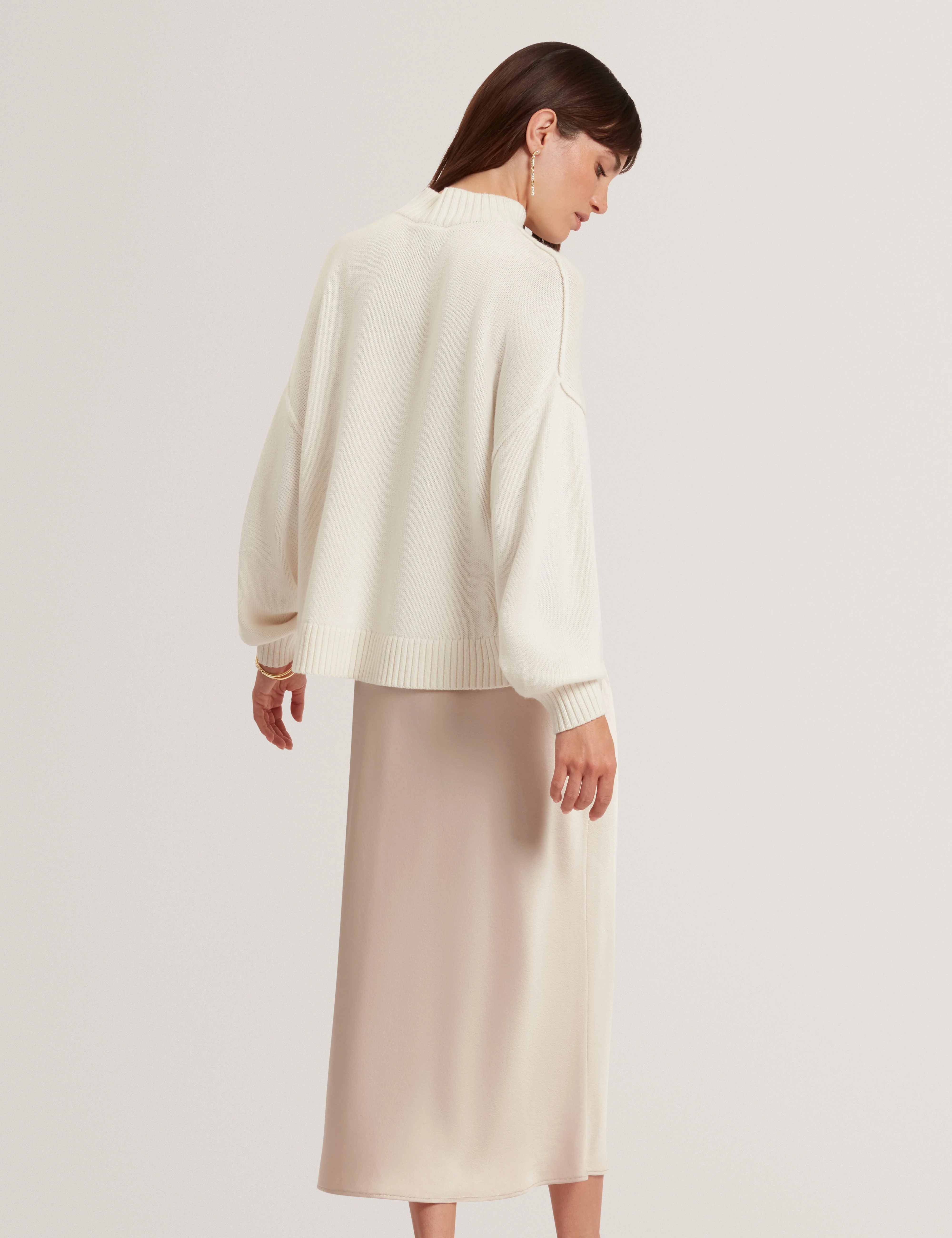 Harisa 2 In 1 Knitted Jumper With Slip Dress Natural - Image 5
