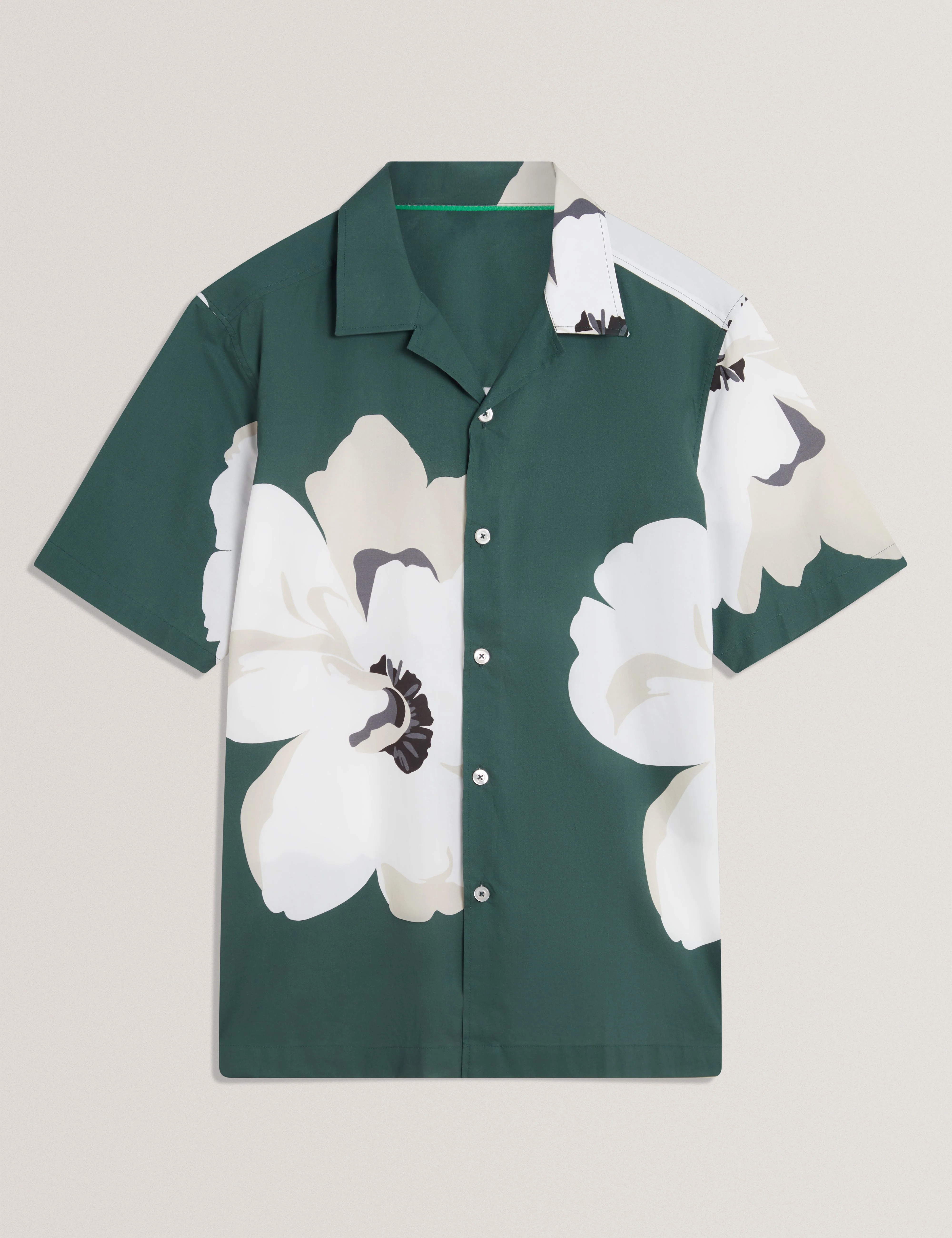 Hebbden Short Sleeve Relaxed Floral Shirt Dk-Green - Image 8