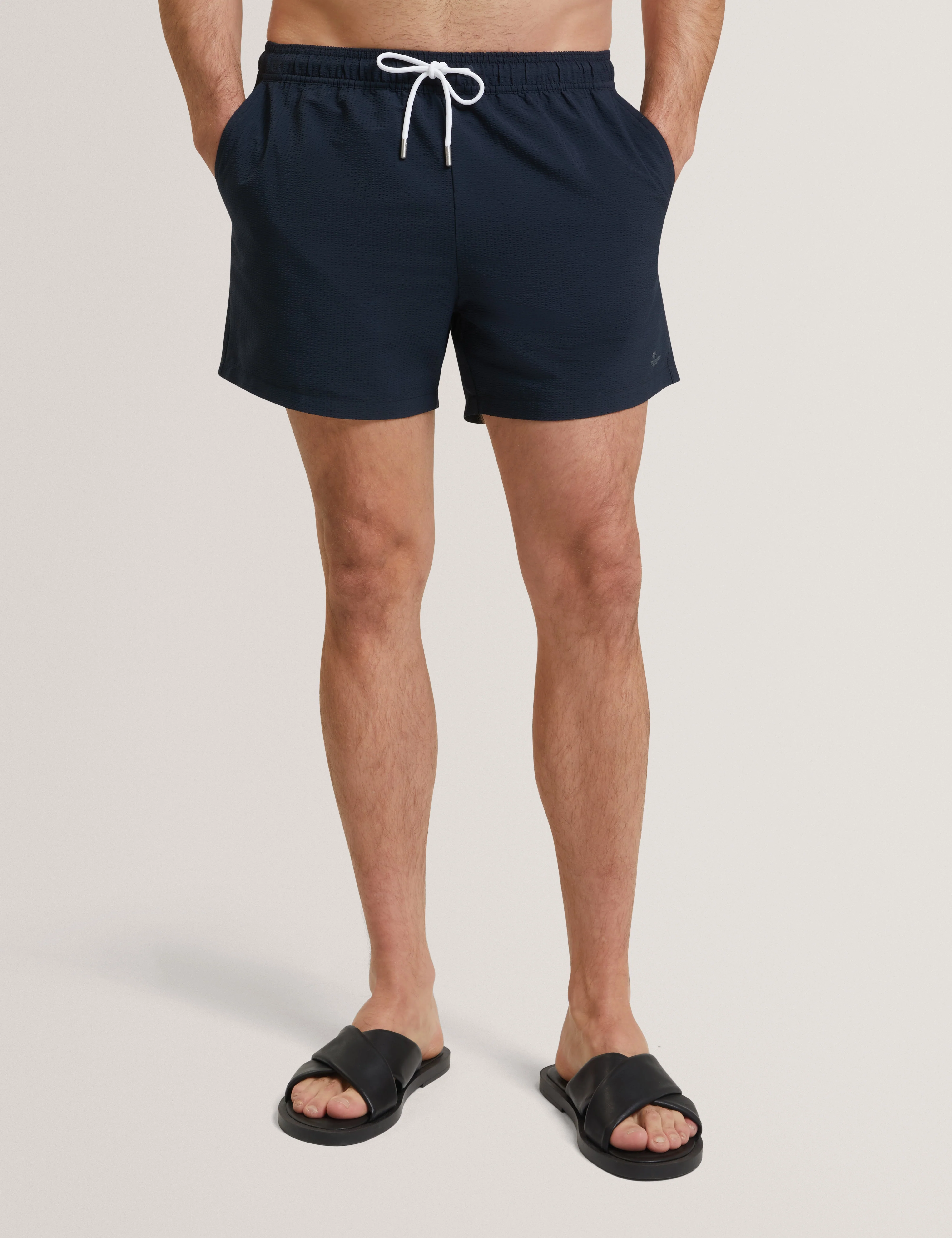 Heffner Seersucker Swim Short Navy - Image 2