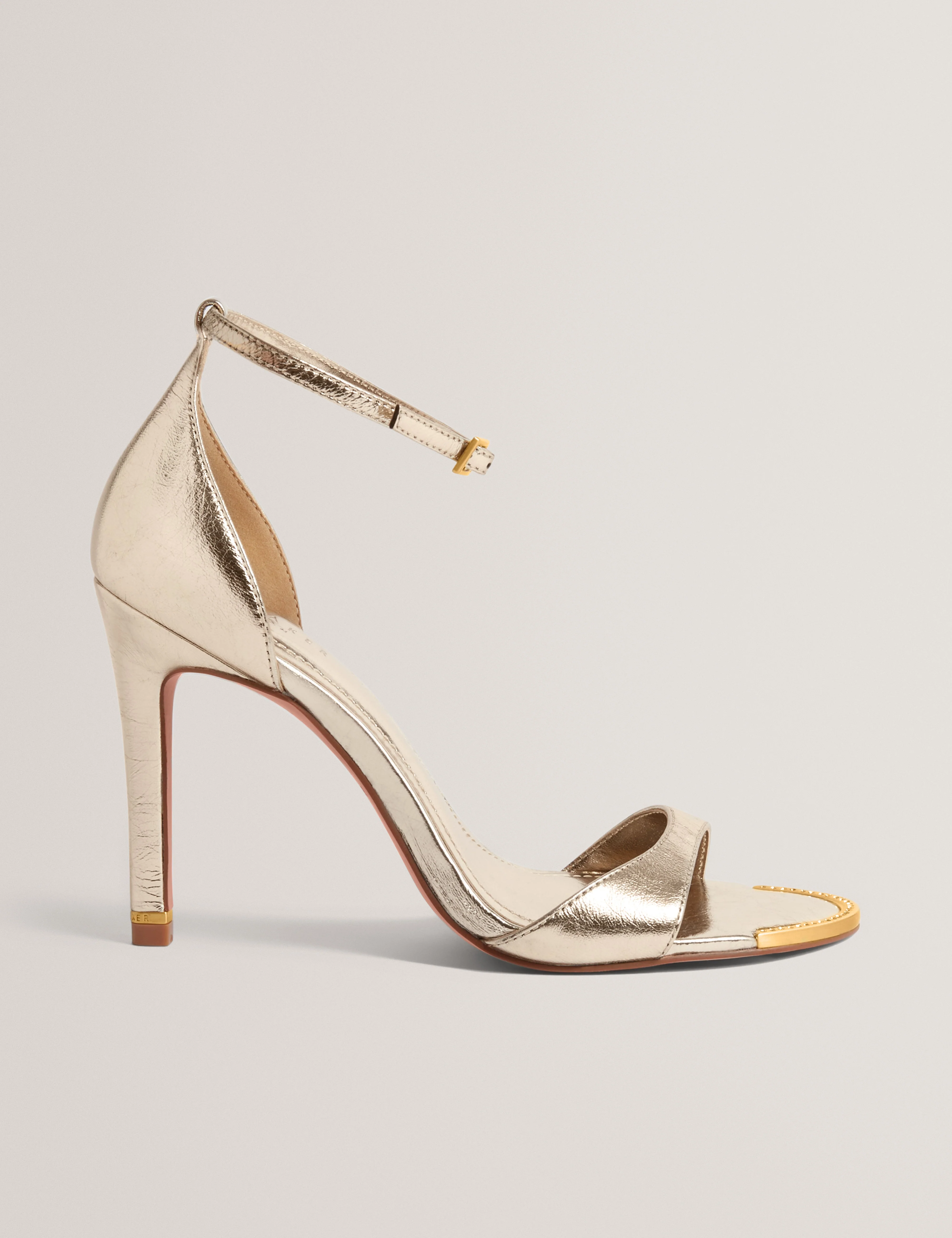 Helliy Leather Heeled Sandal Gold