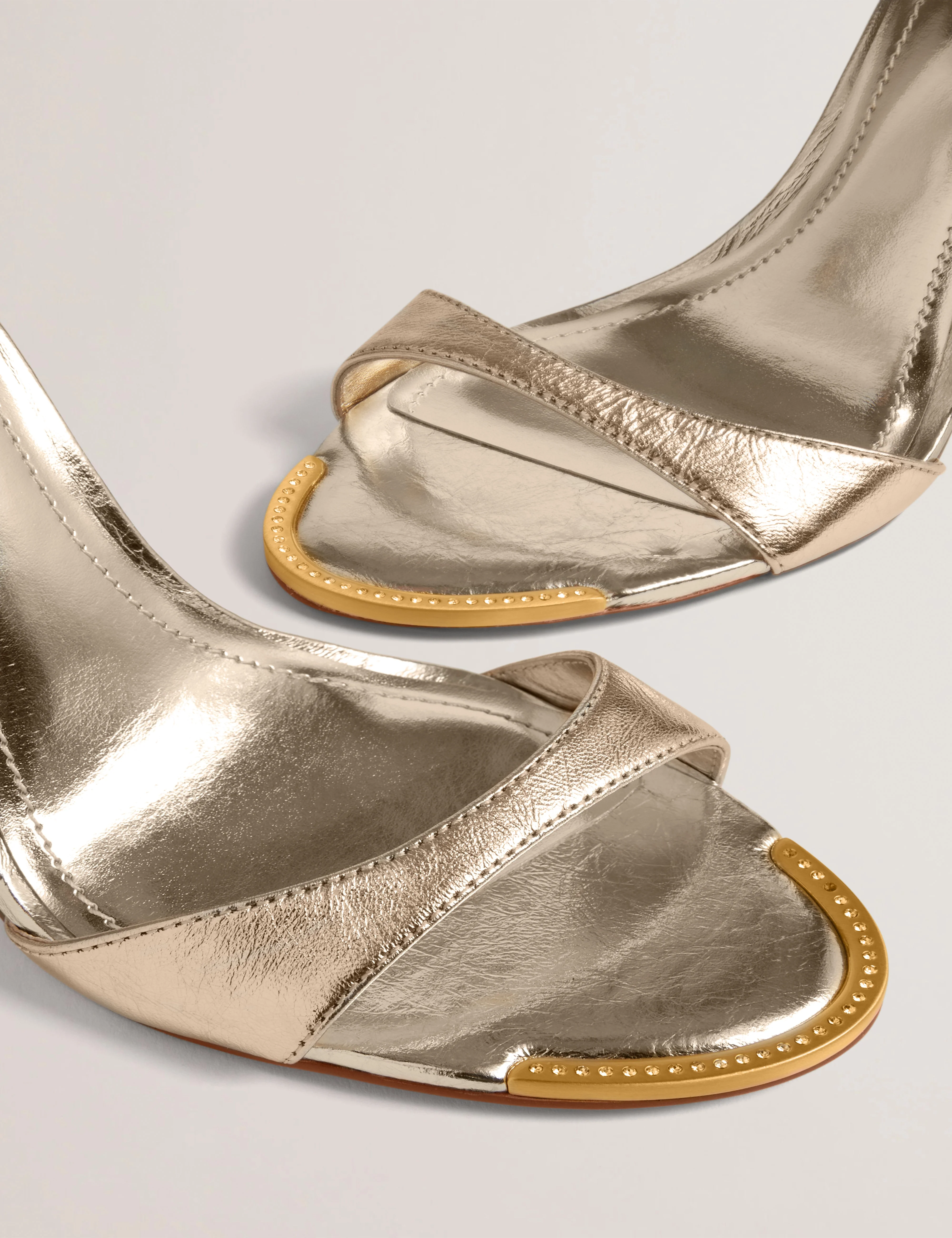 Helliy Leather Heeled Sandal Gold - Image 3
