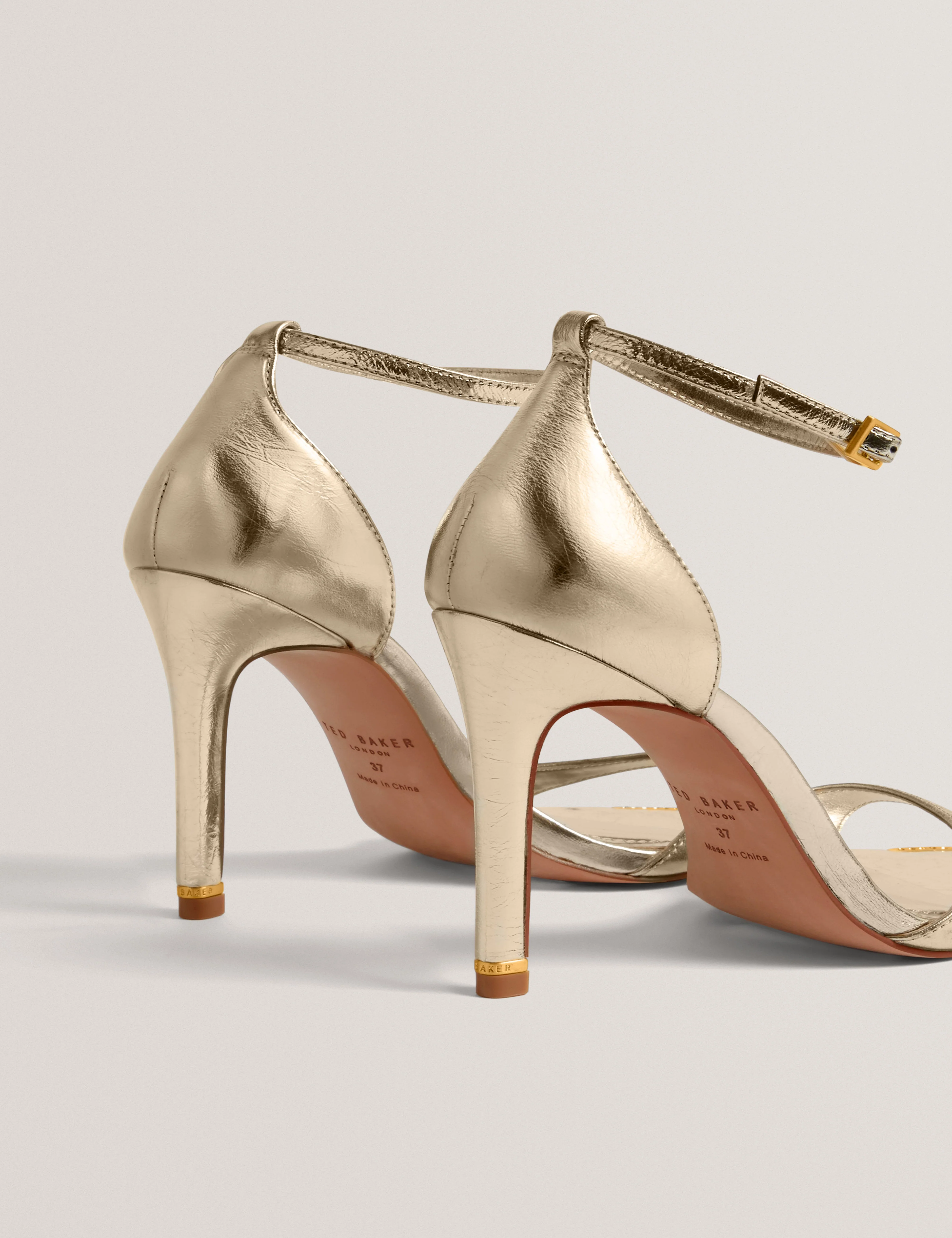 Helliy Leather Heeled Sandal Gold - Image 5