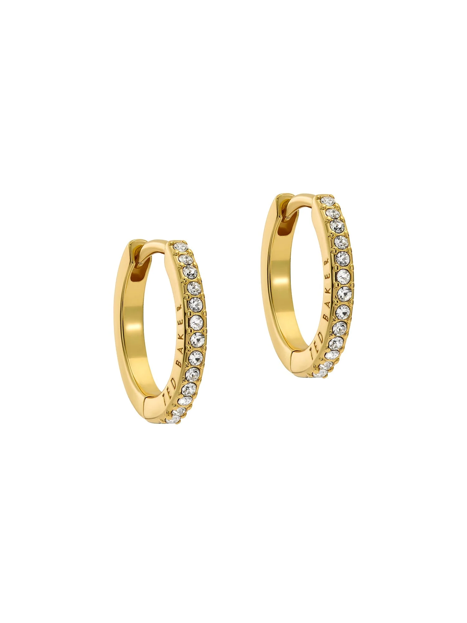 Heplie Crystal Hoop Earrings (14Mm) Gold - Image 3