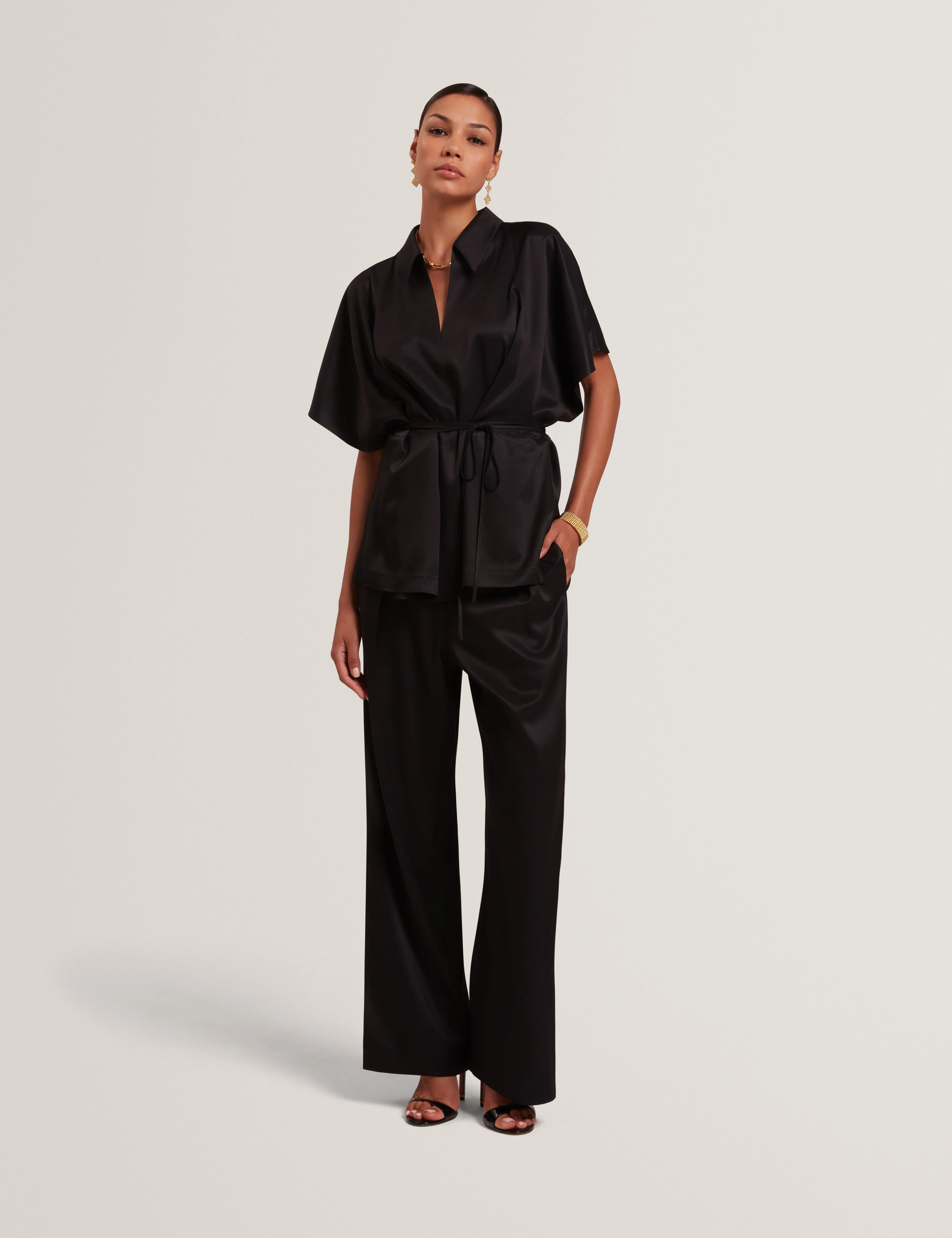 Herria Straight Leg Elastic Back Trouser Black - Image 2
