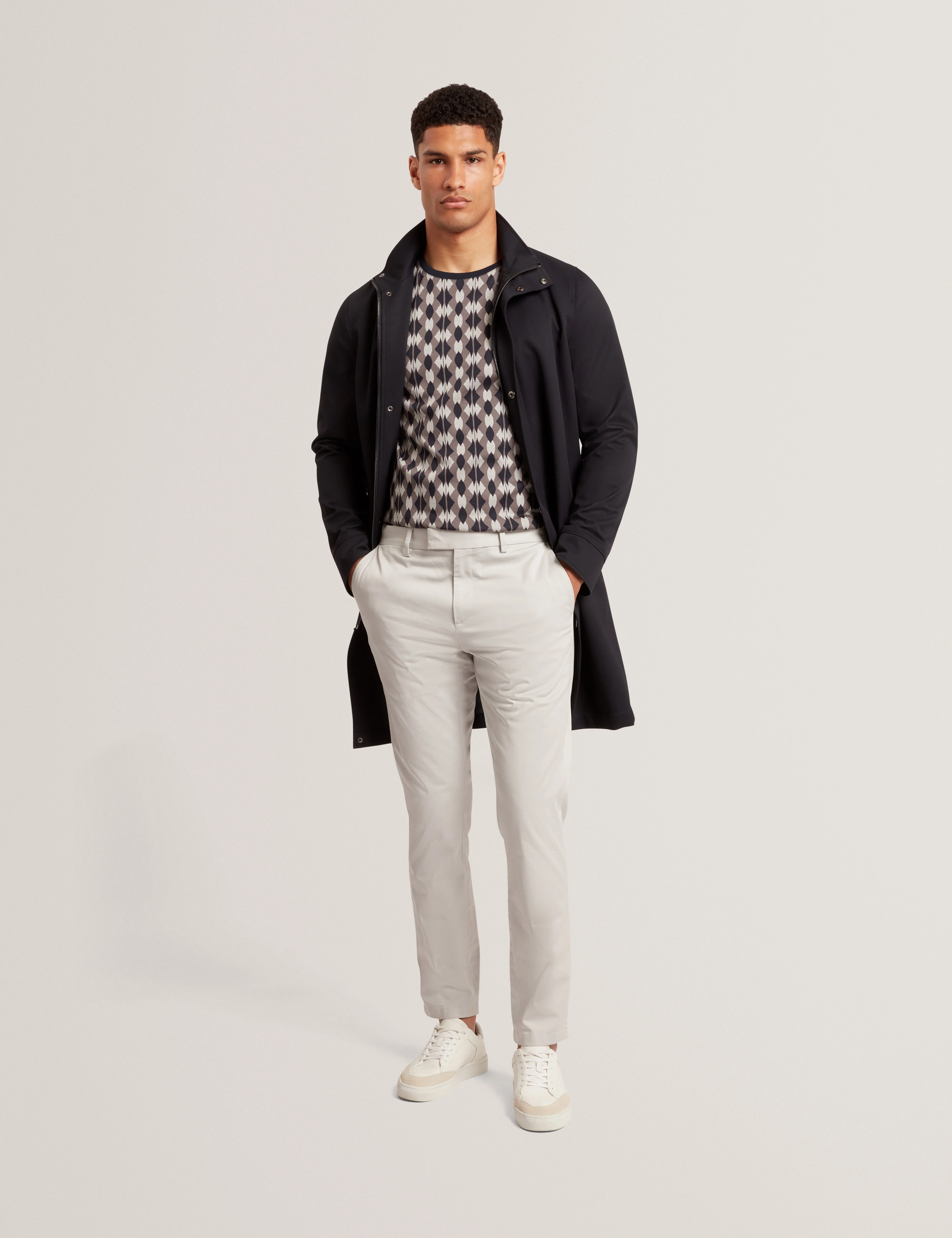 Howeton Slim Stretch Chino Lt-Grey - Image 2