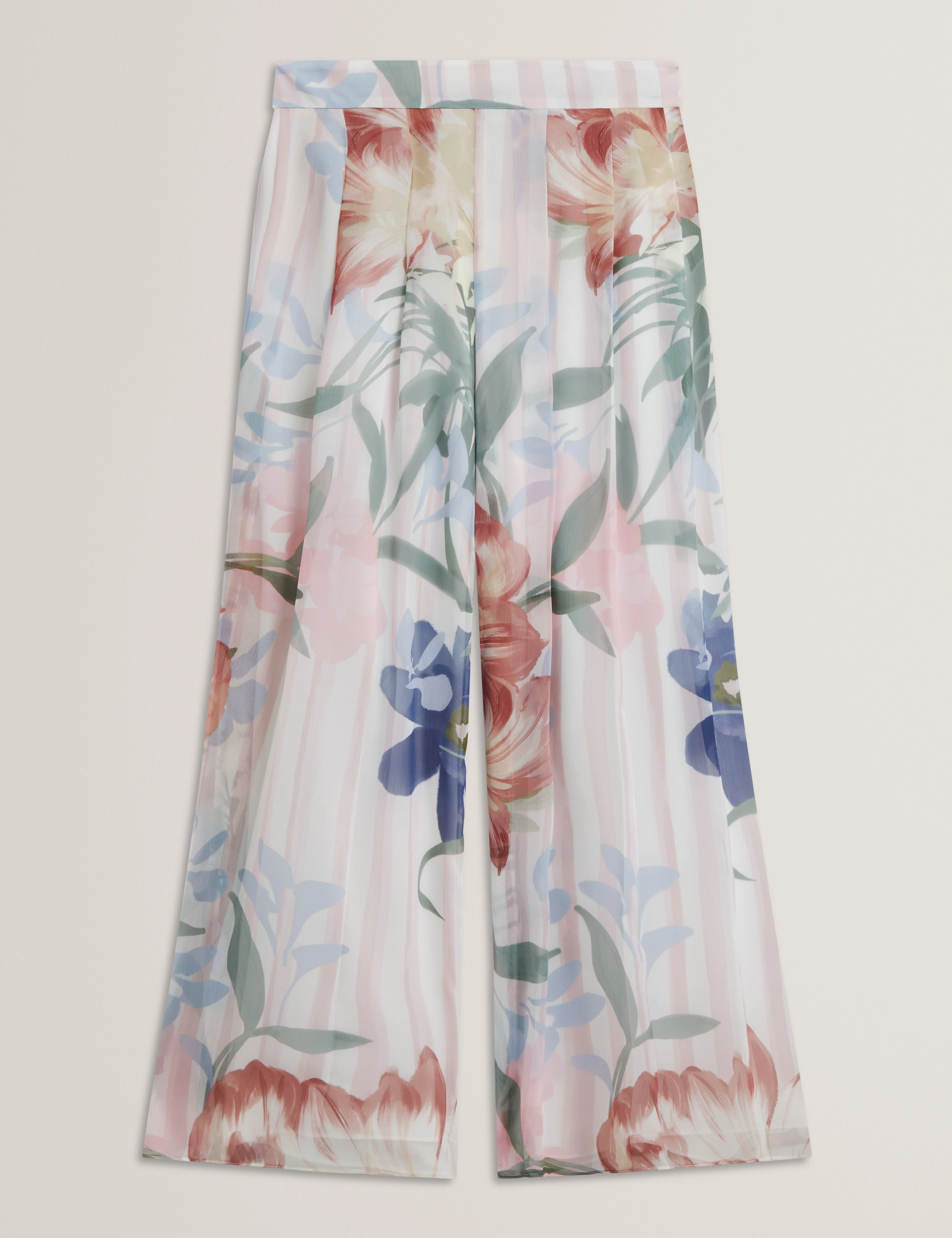 Hurta Printed Wide Leg Pleated Trouser Pink - Image 7