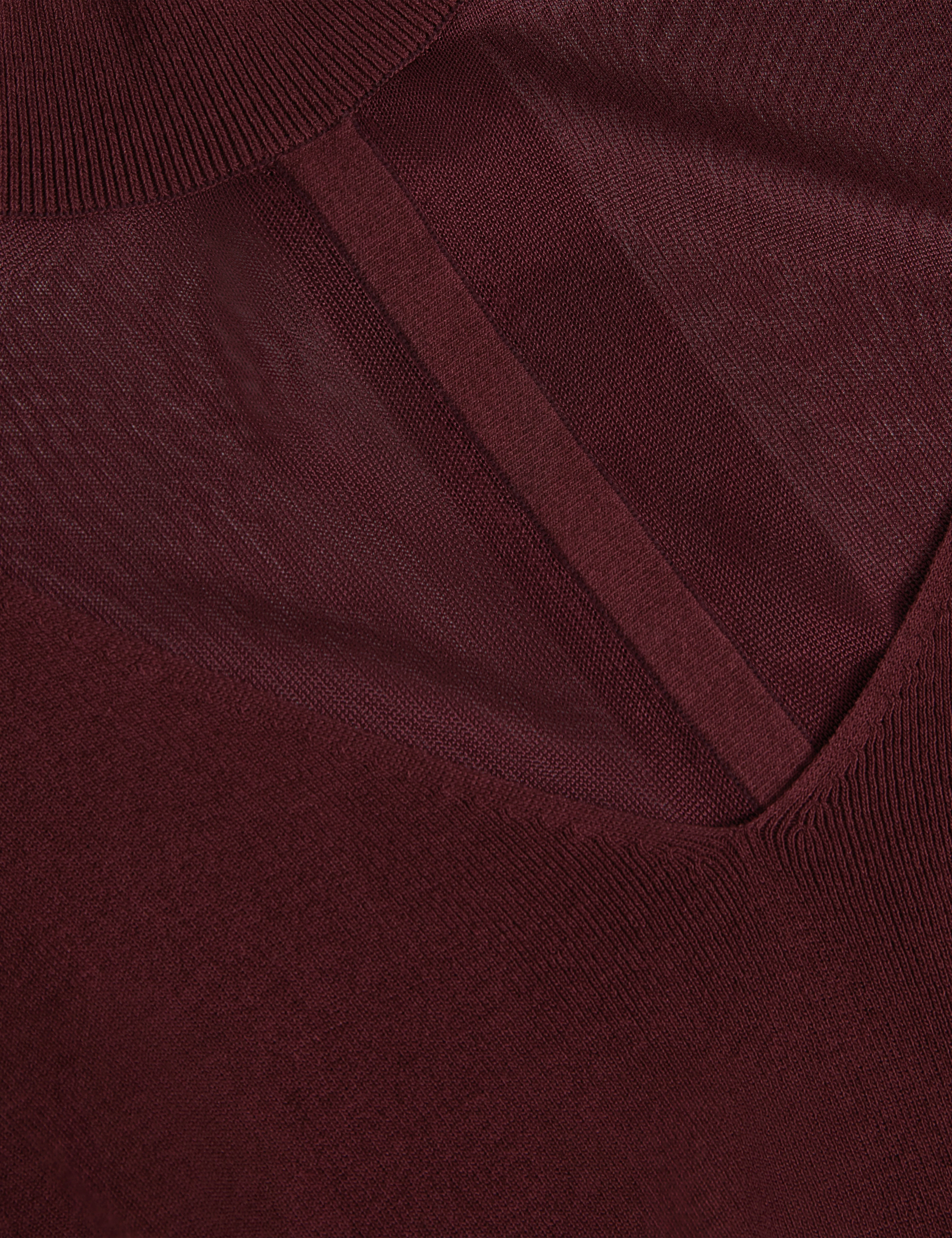 Ibissa Knitted Top With Sheer Detailing Oxblood - Image 3
