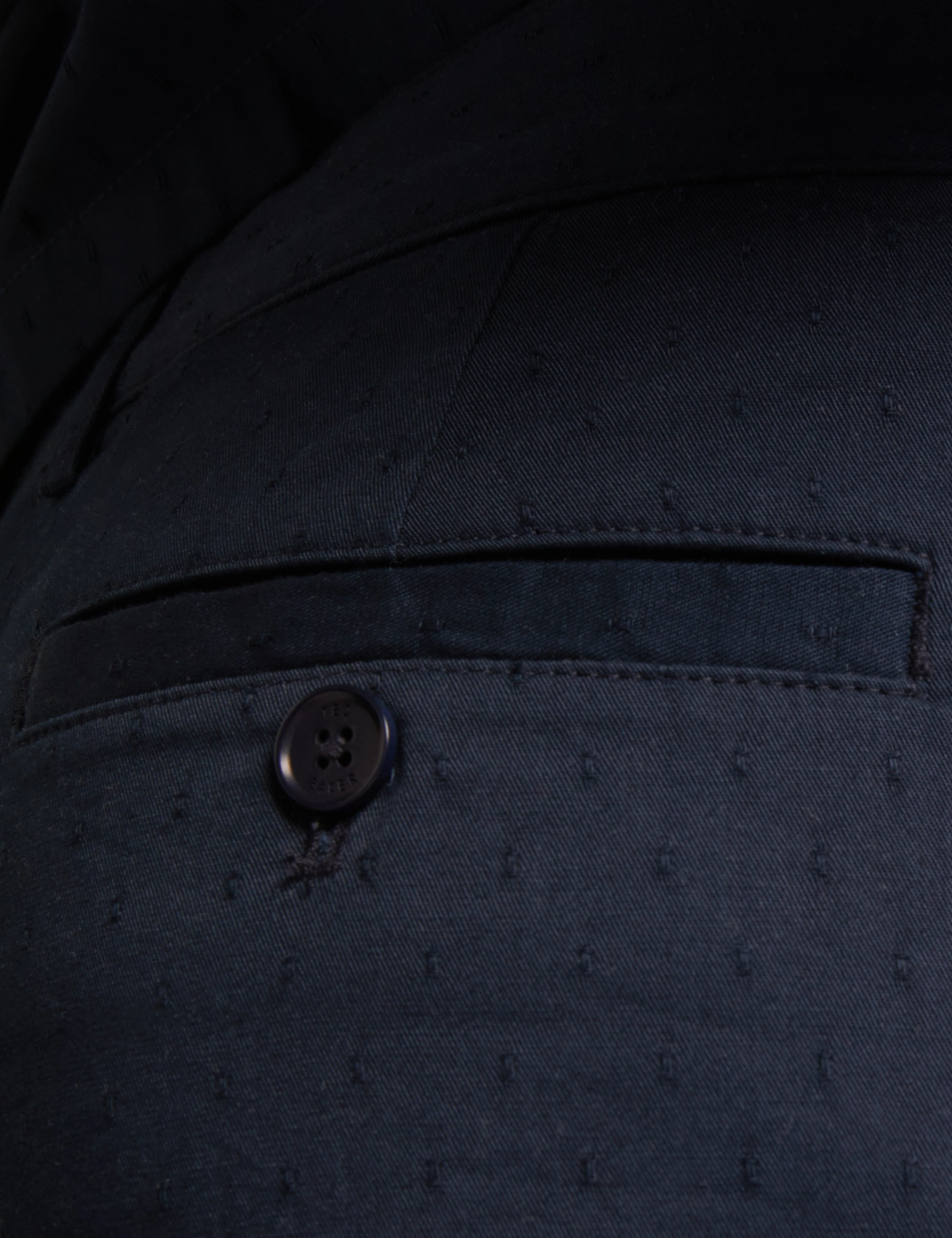 Illario Slim Textured Chino Short Navy - Image 5