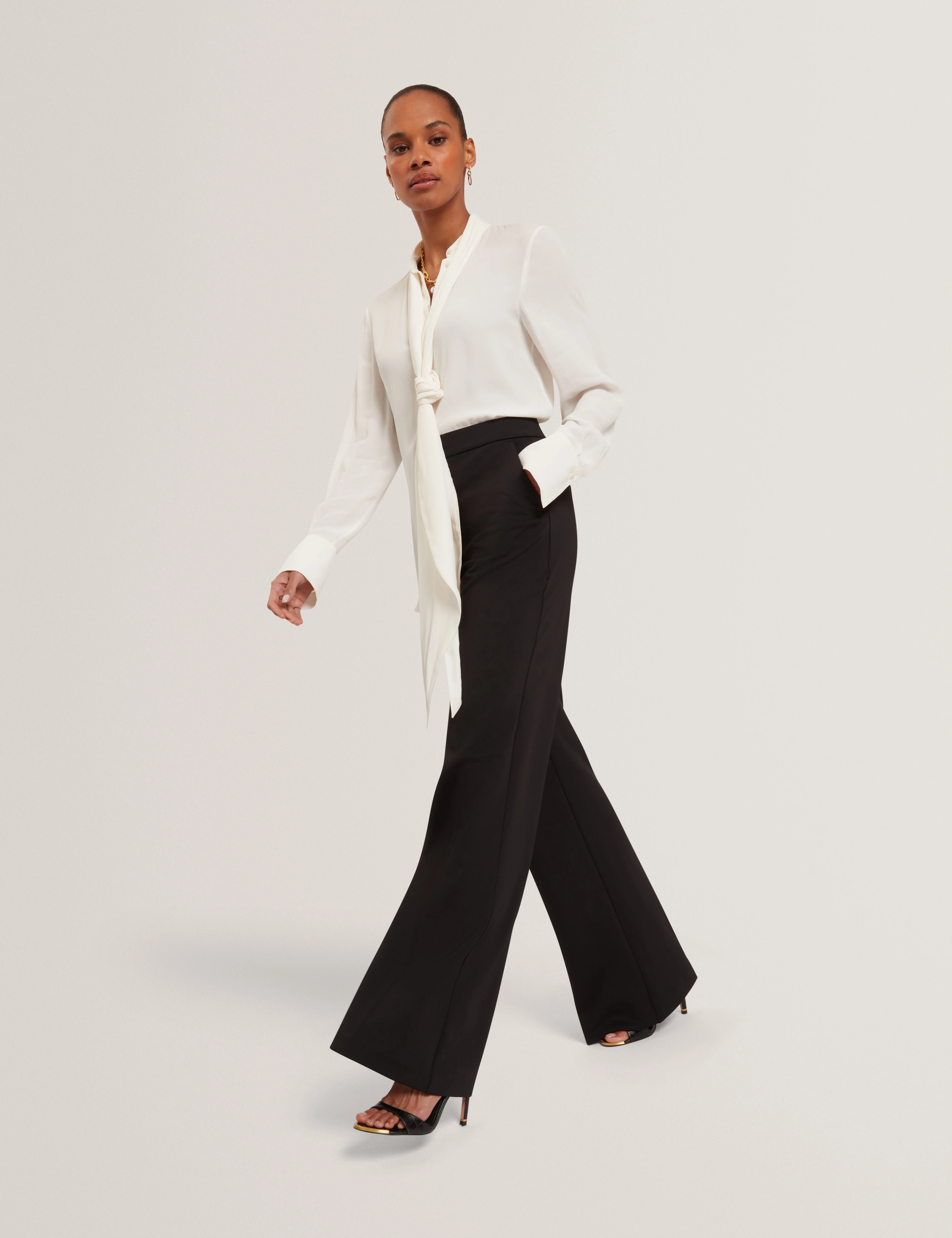 Indriv High Waisted Flare Trouser Black - Image 6