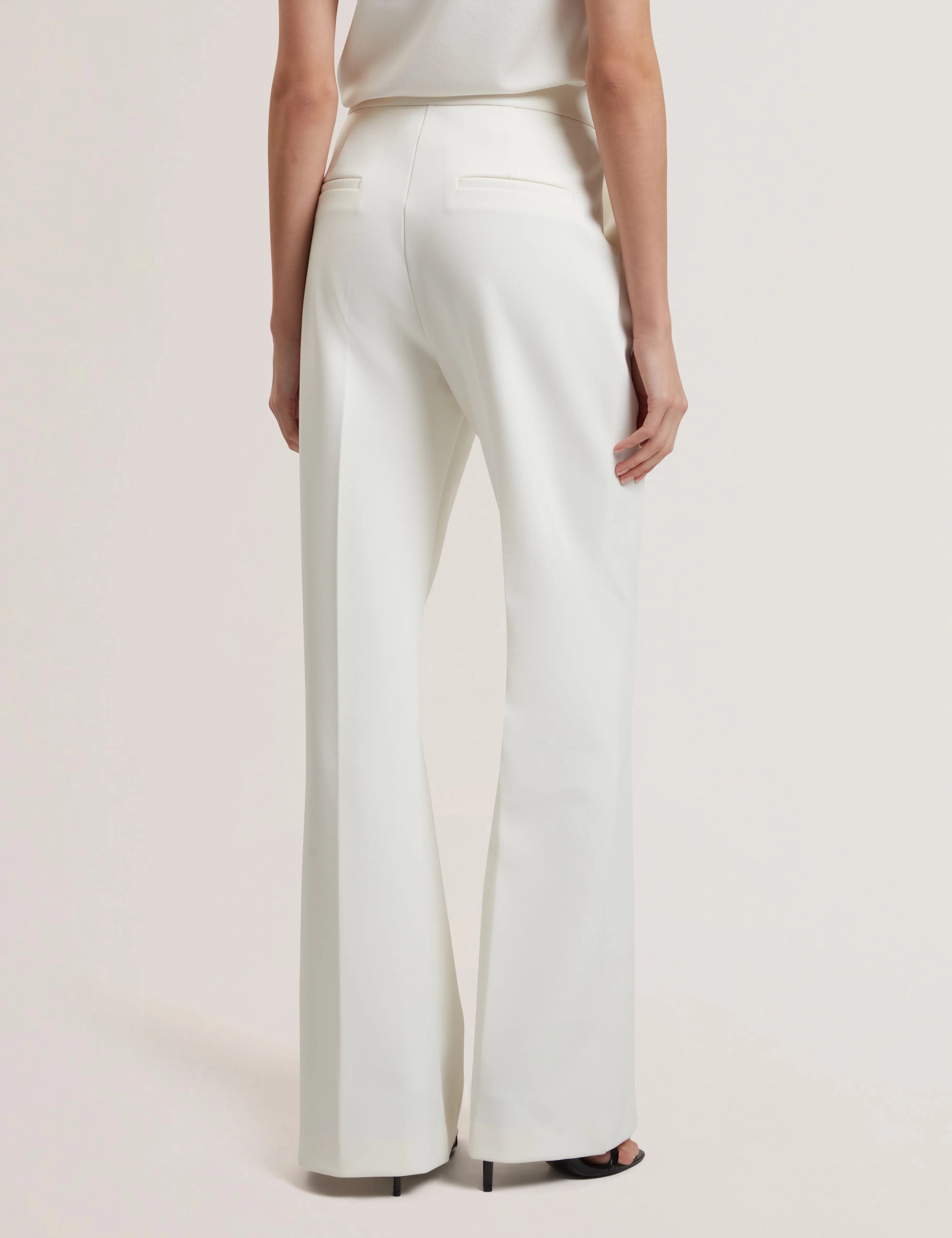 Indriv High Waisted Flare Trouser Ivory - Image 5