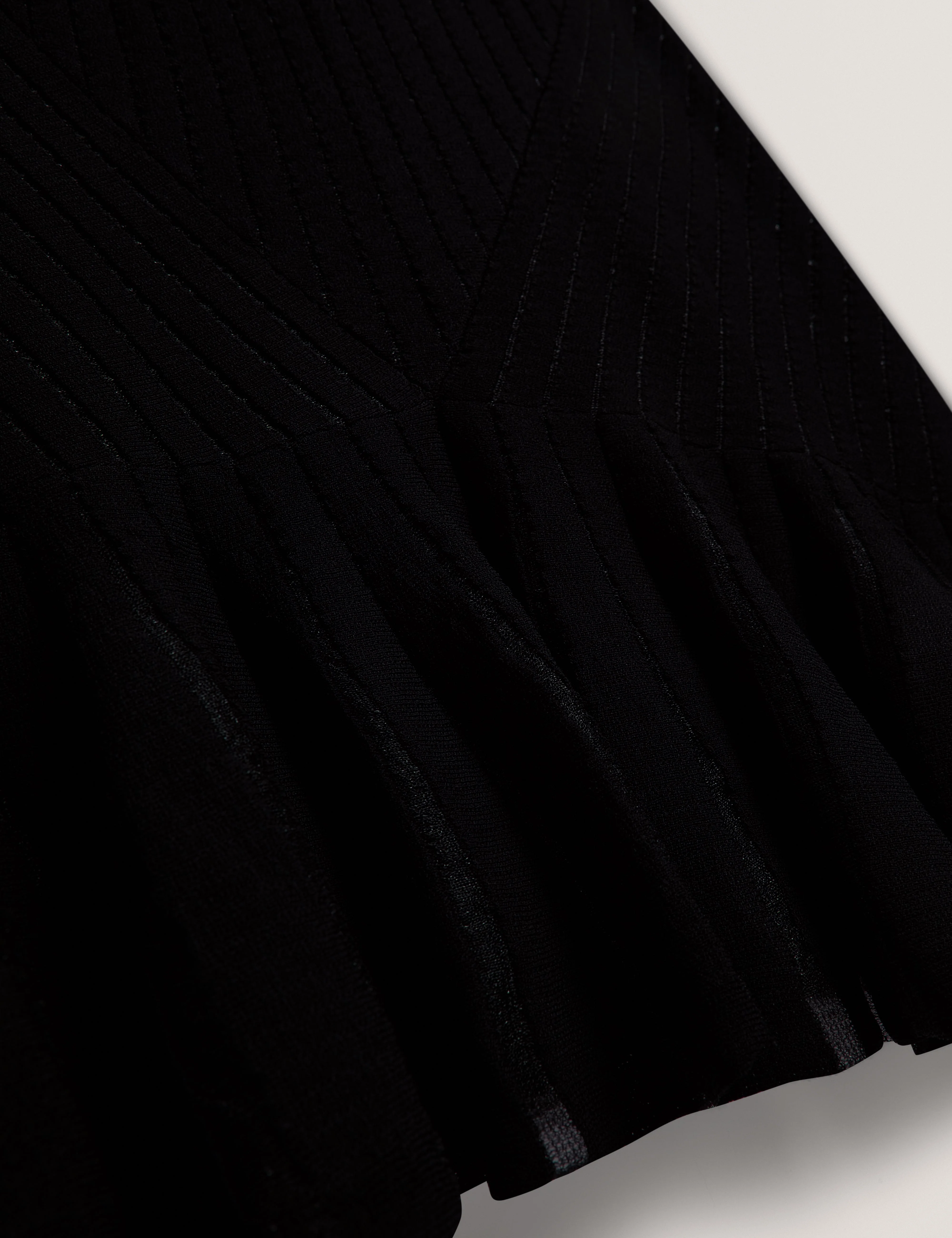 Iriel Stitch Detail Knitted Mini Dress Black - Image 3