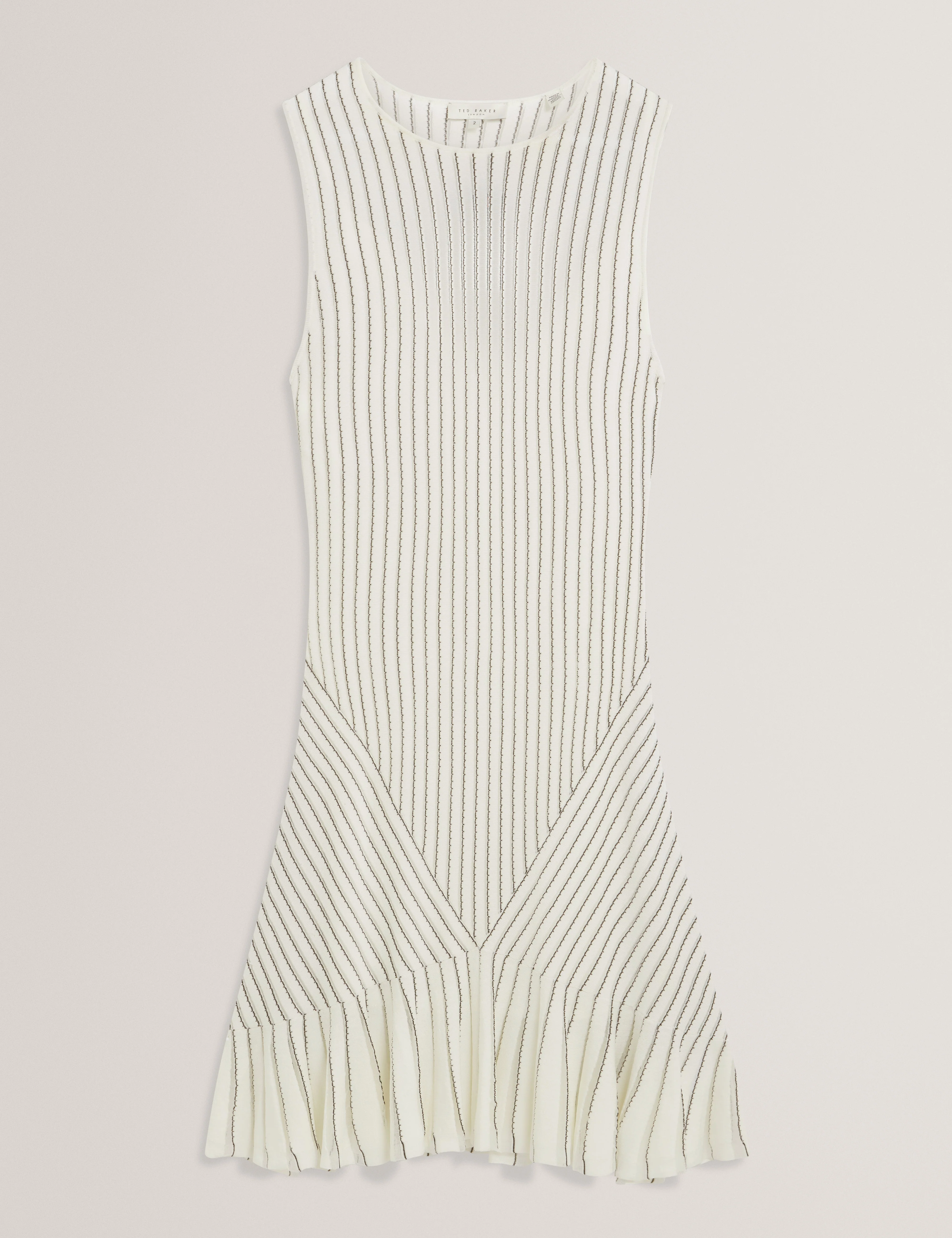 Iriel Stitch Detail Knitted Mini Dress Ivory - Image 7