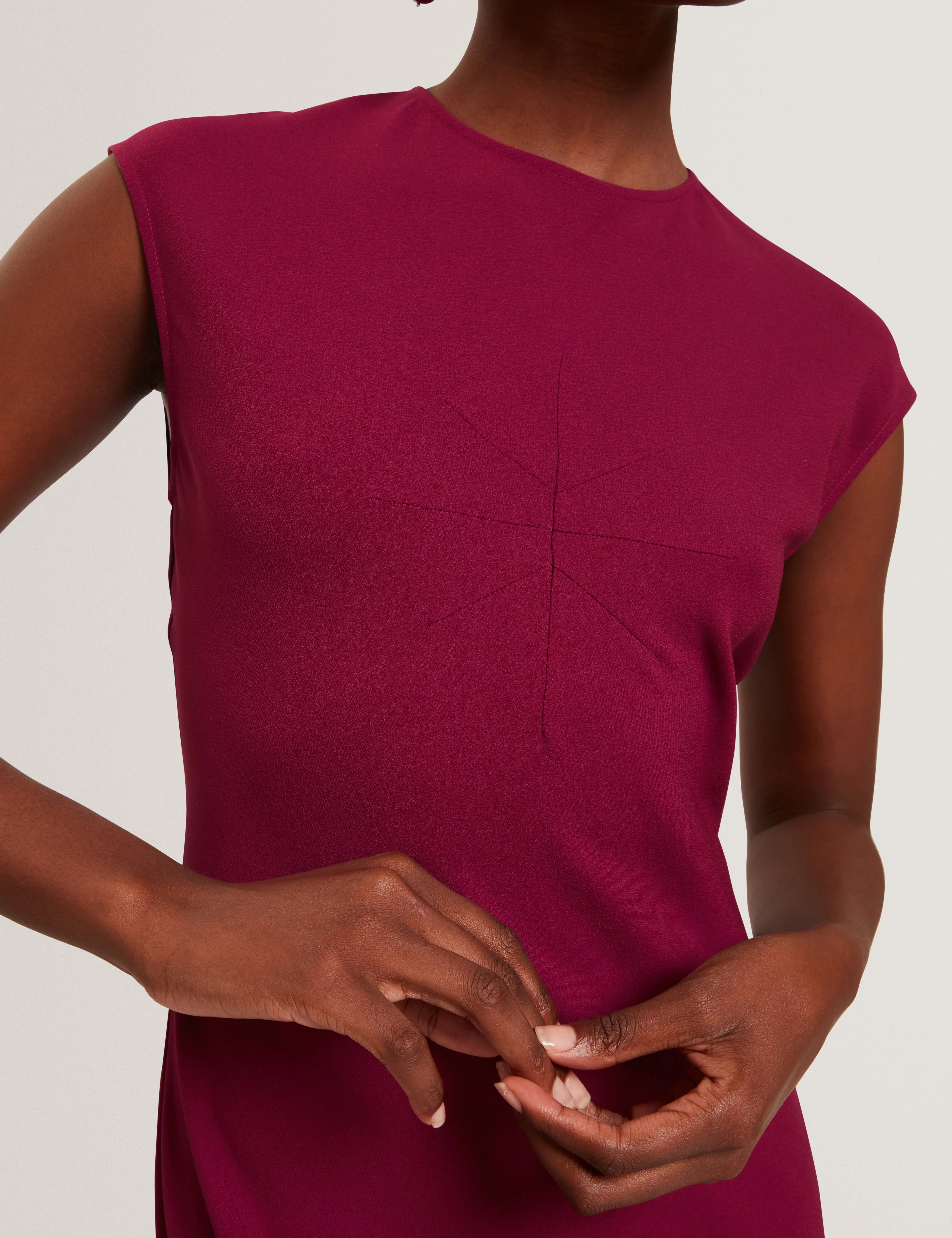 Isparta Sleeveless Asymmetric Midi Dress Dp-Purple - Image 2
