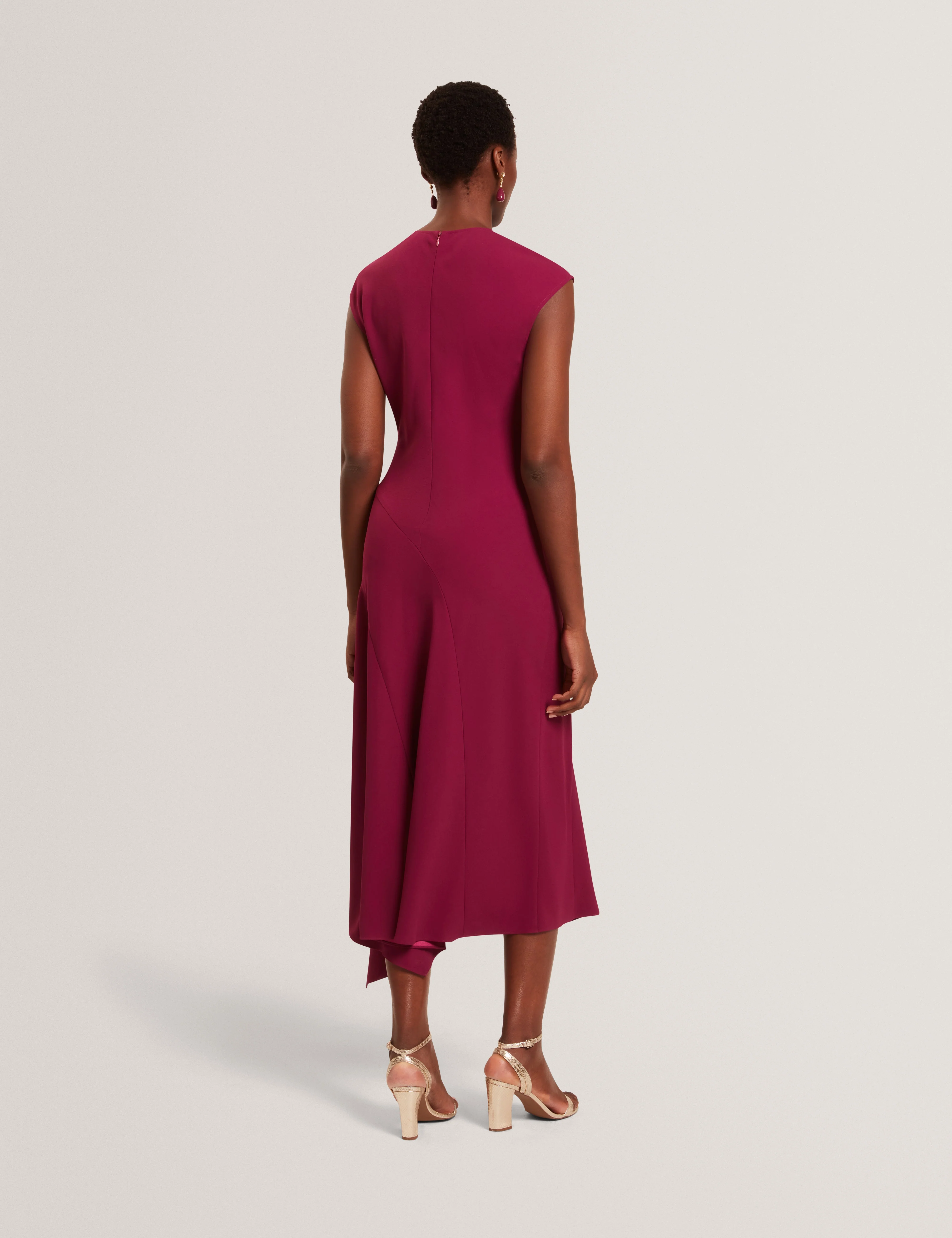 Isparta Sleeveless Asymmetric Midi Dress Dp-Purple - Image 4