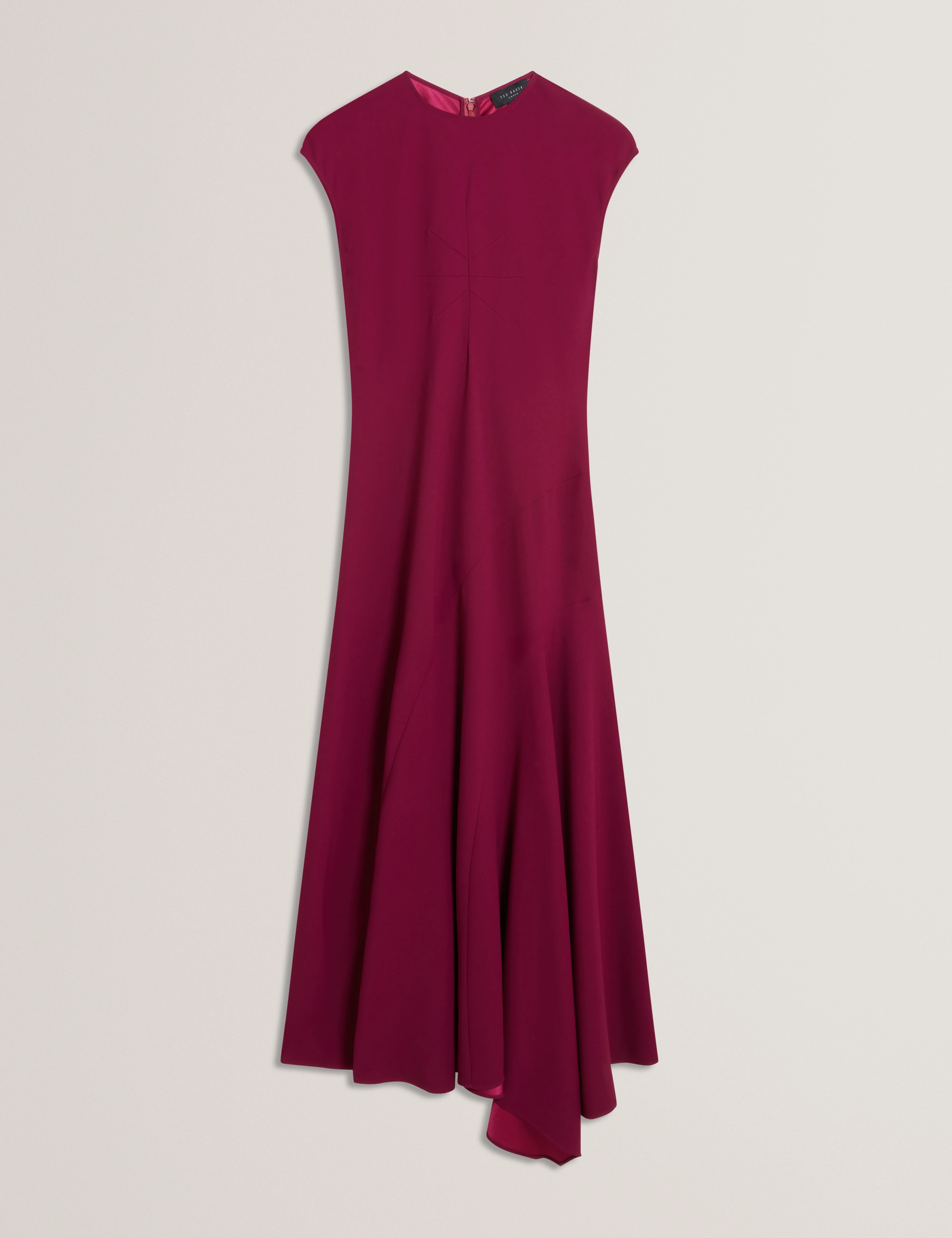 Isparta Sleeveless Asymmetric Midi Dress Dp-Purple - Image 6