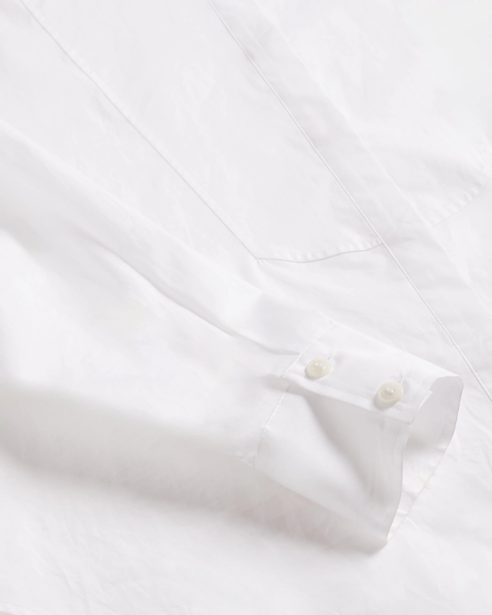 Izote Oversized Drop Shoulder Bib Detail Shirt White - Image 3