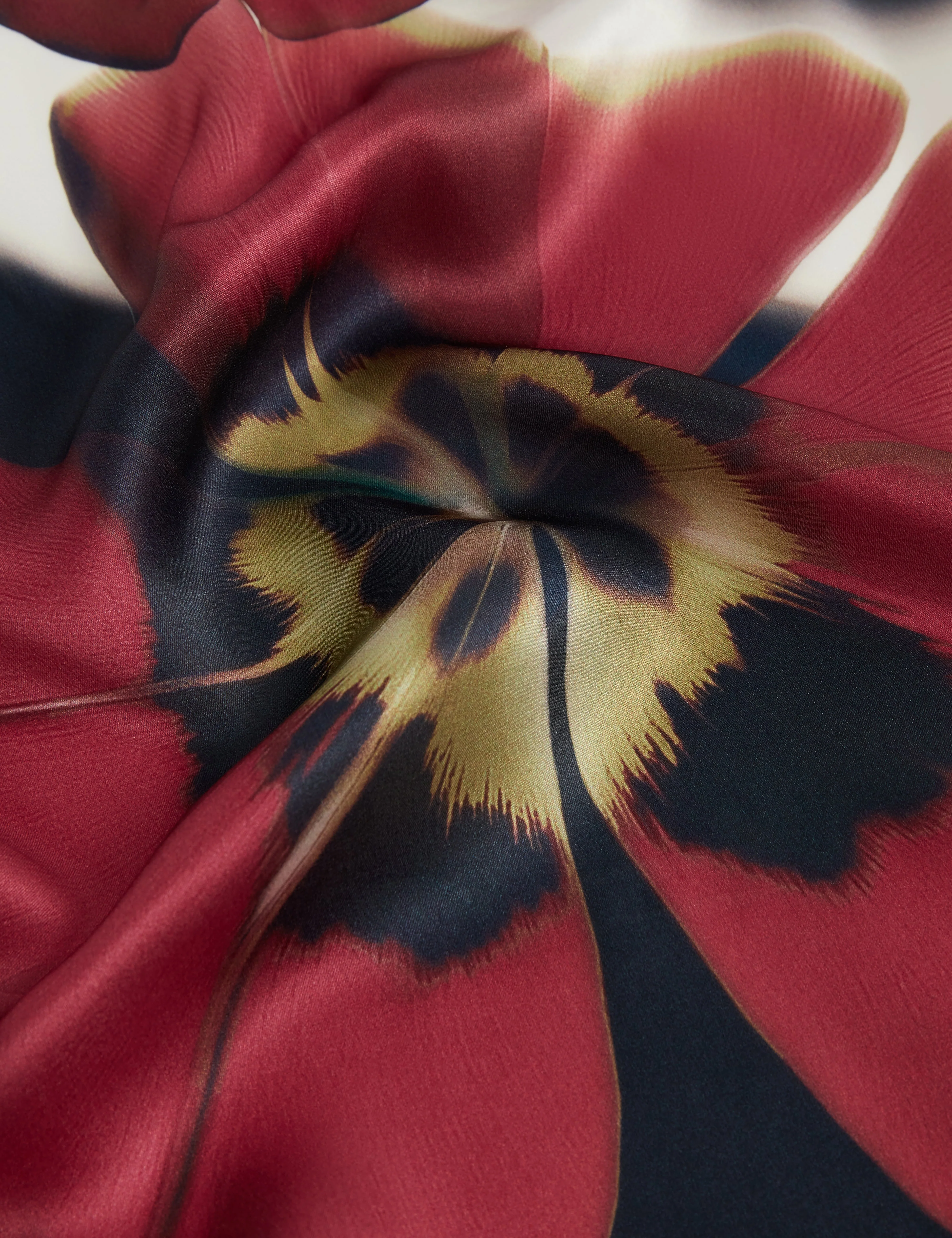 Jeeann Floral Printed Silk Square Scarf Blue - Image 3