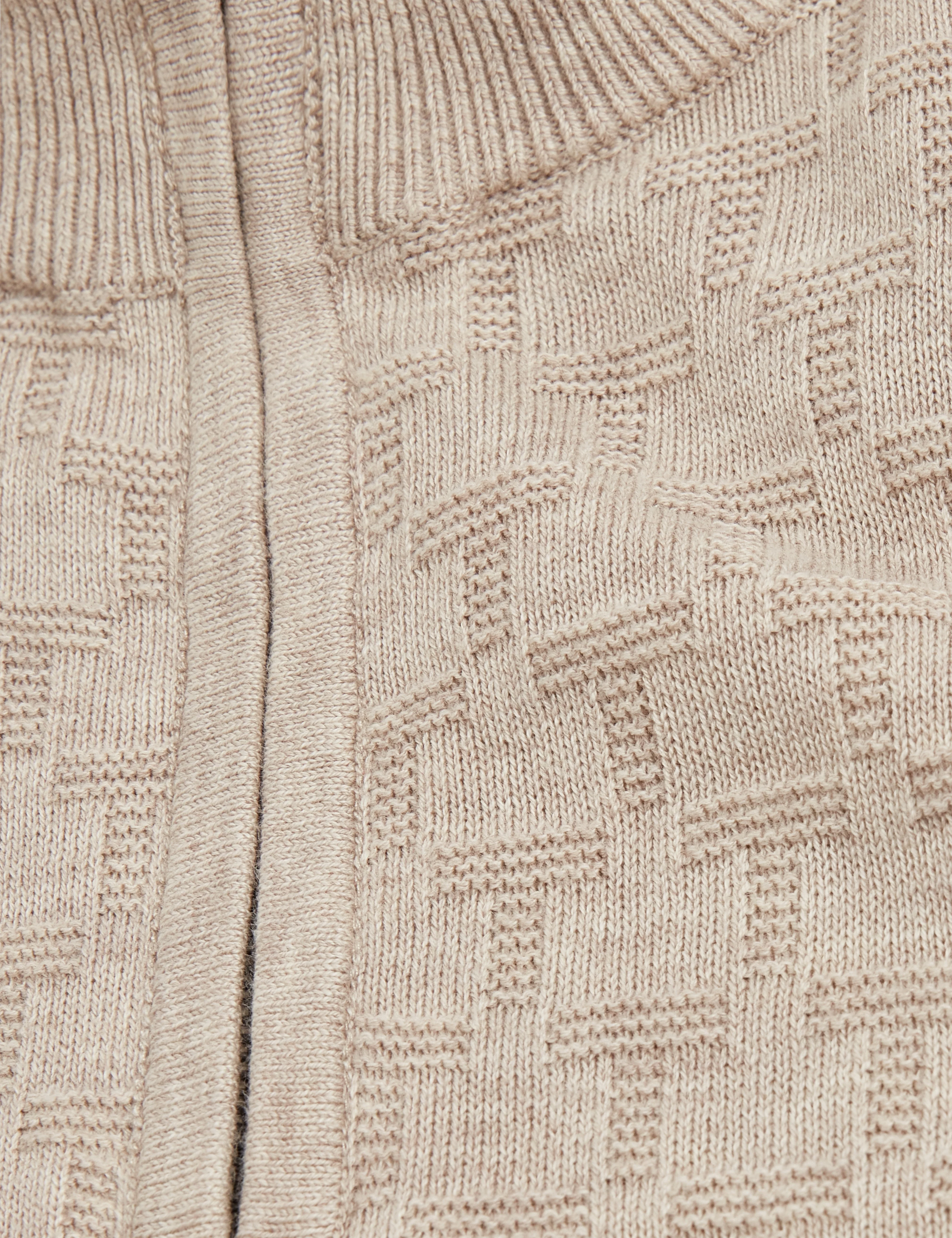 Jeremee T Stitch Half Zip Natural - Image 3